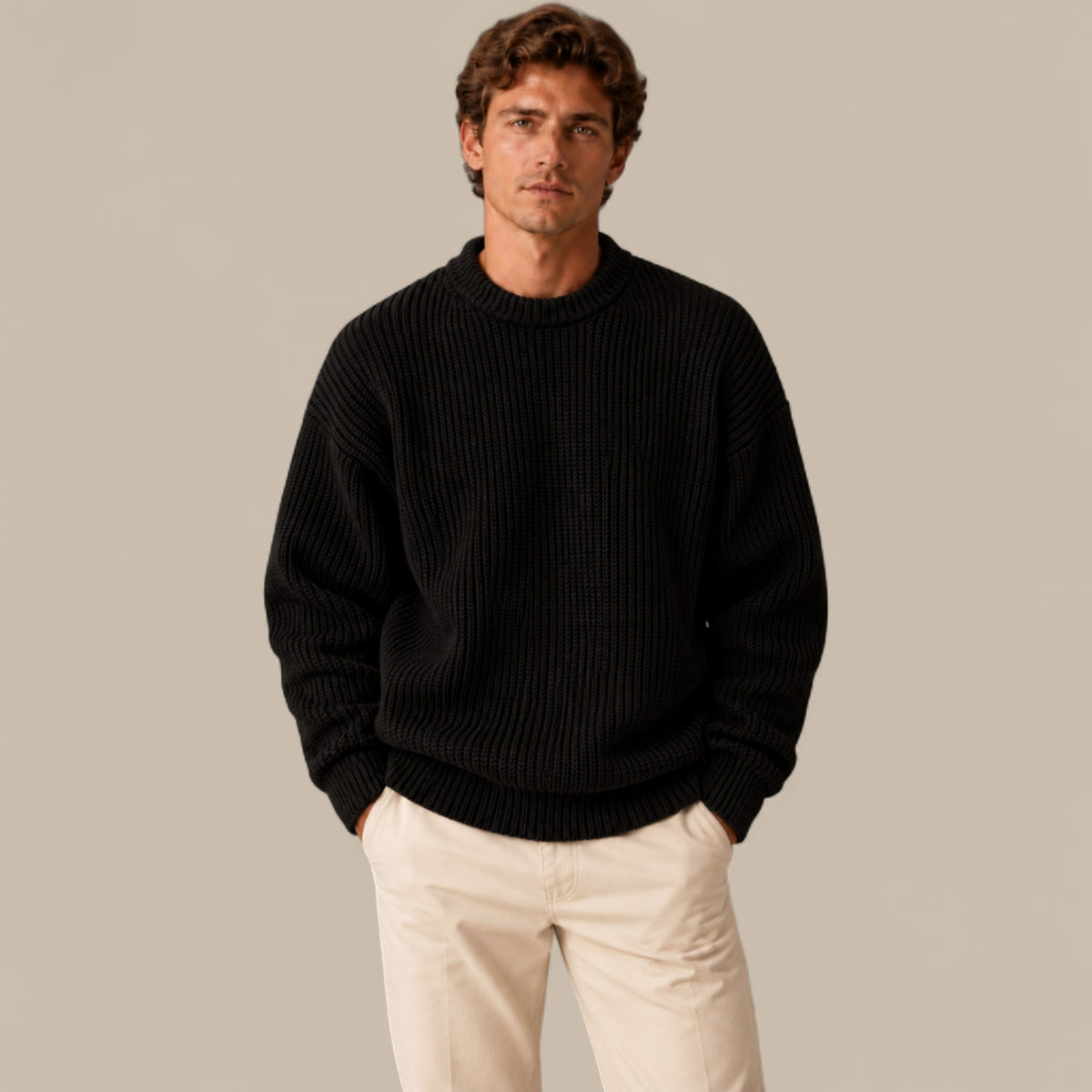 Ethan | Men's Chunky Knit Crewneck Sweater