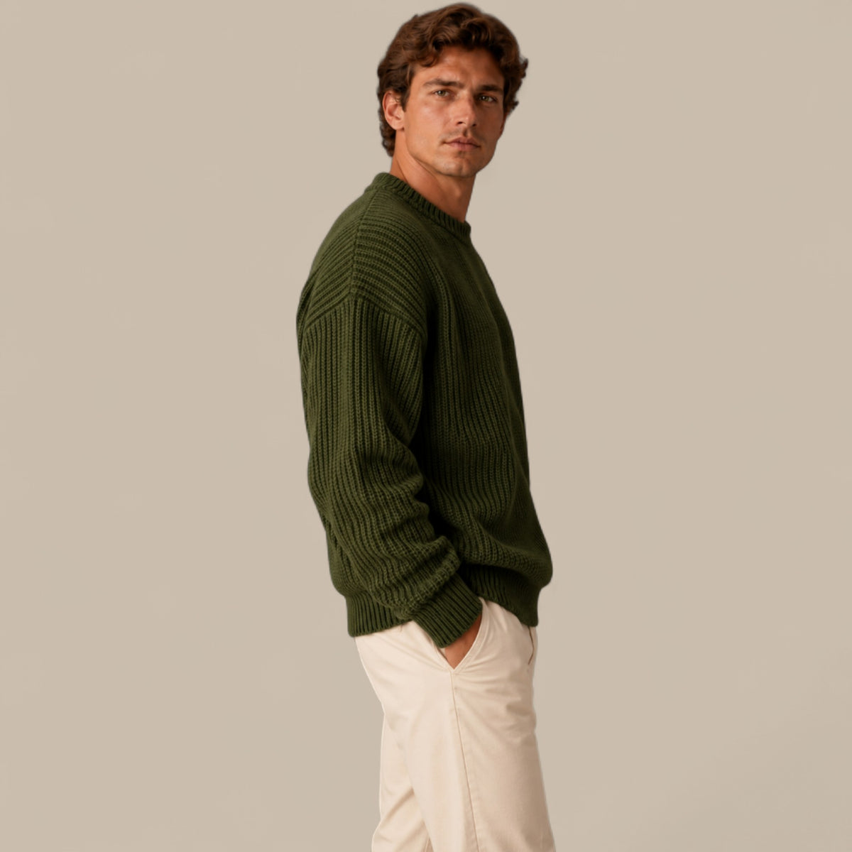 Ethan | Men's Chunky Knit Crewneck Sweater
