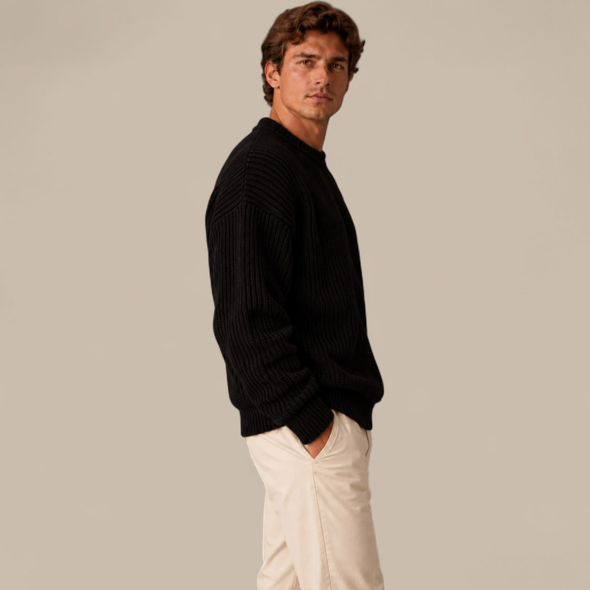 Ethan | Men's Chunky Knit Crewneck Sweater