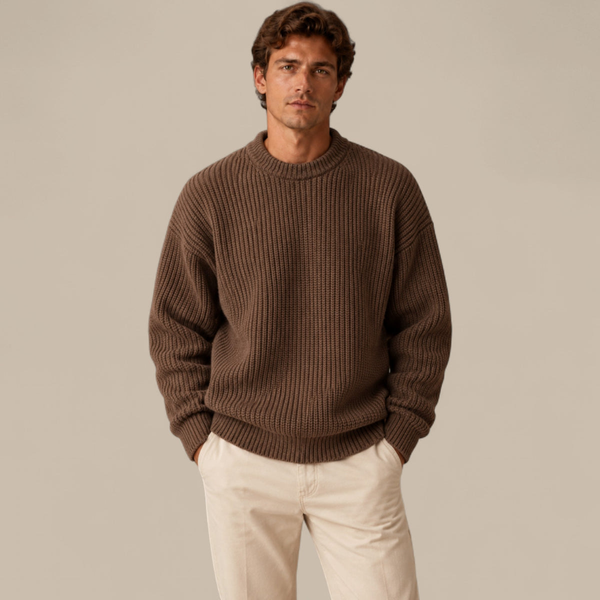 Ethan | Men's Chunky Knit Crewneck Sweater