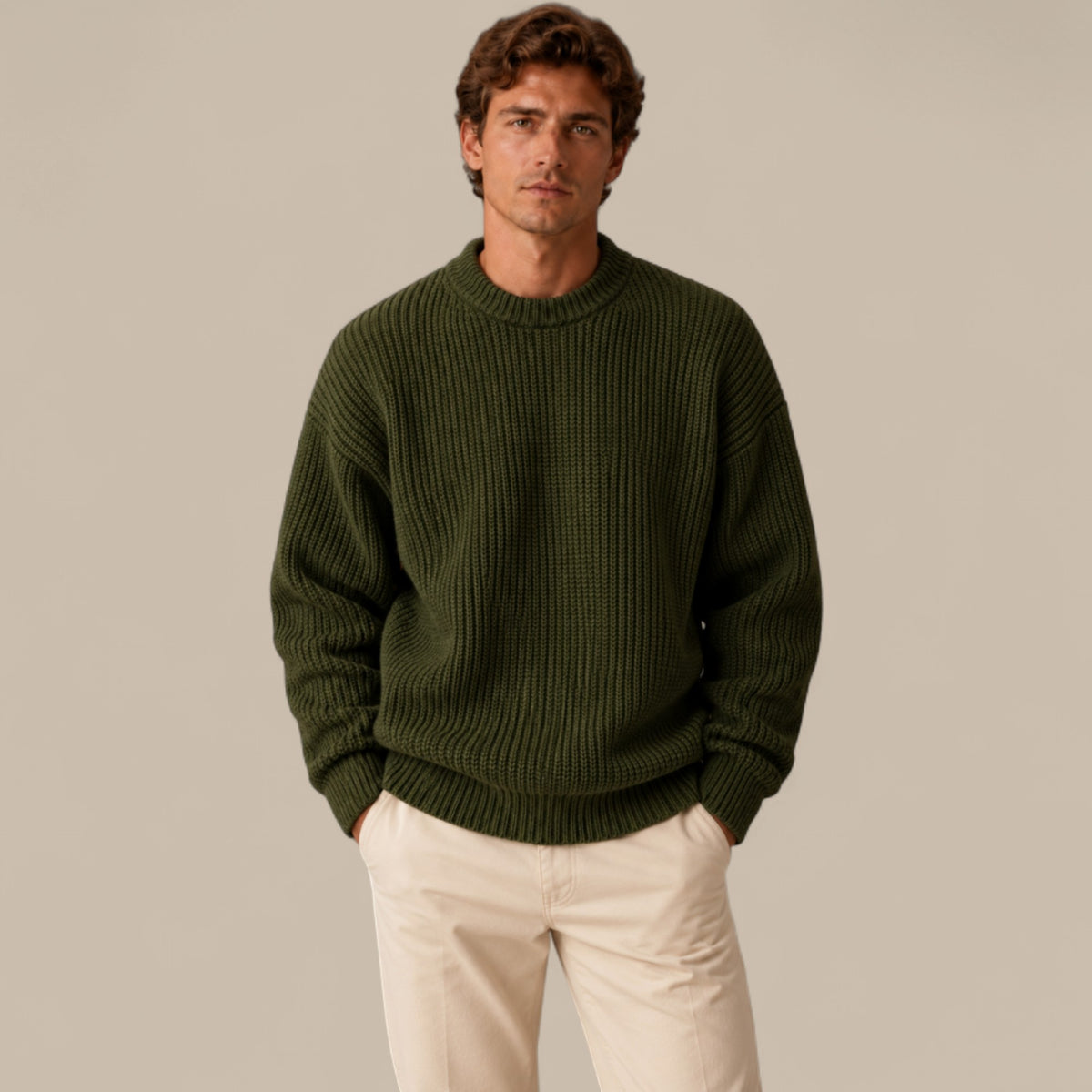 Ethan | Men's Chunky Knit Crewneck Sweater