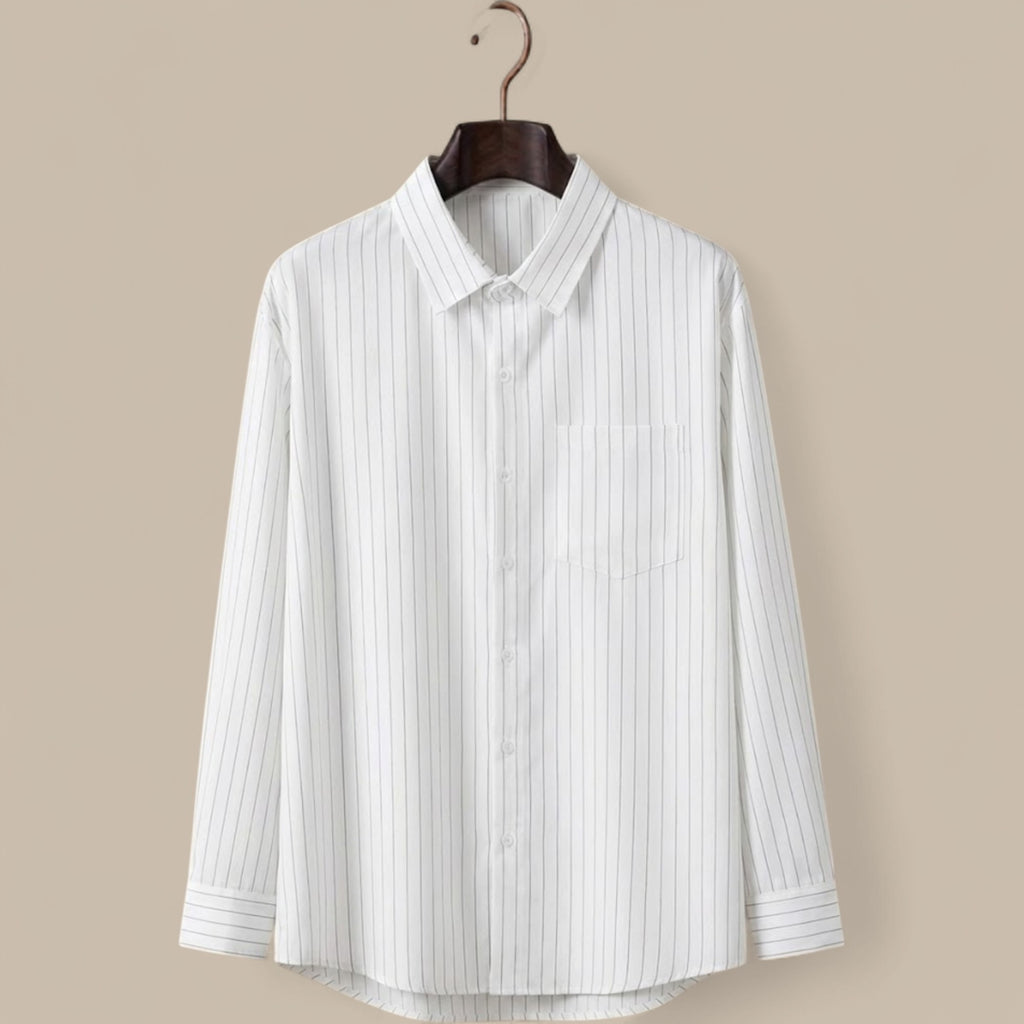 Sebastian | Men's Cotton Striped Shirt – Classic Button-Up