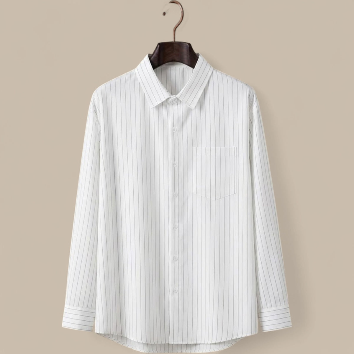 Sebastian | Men's Cotton Striped Shirt – Classic Button-Up
