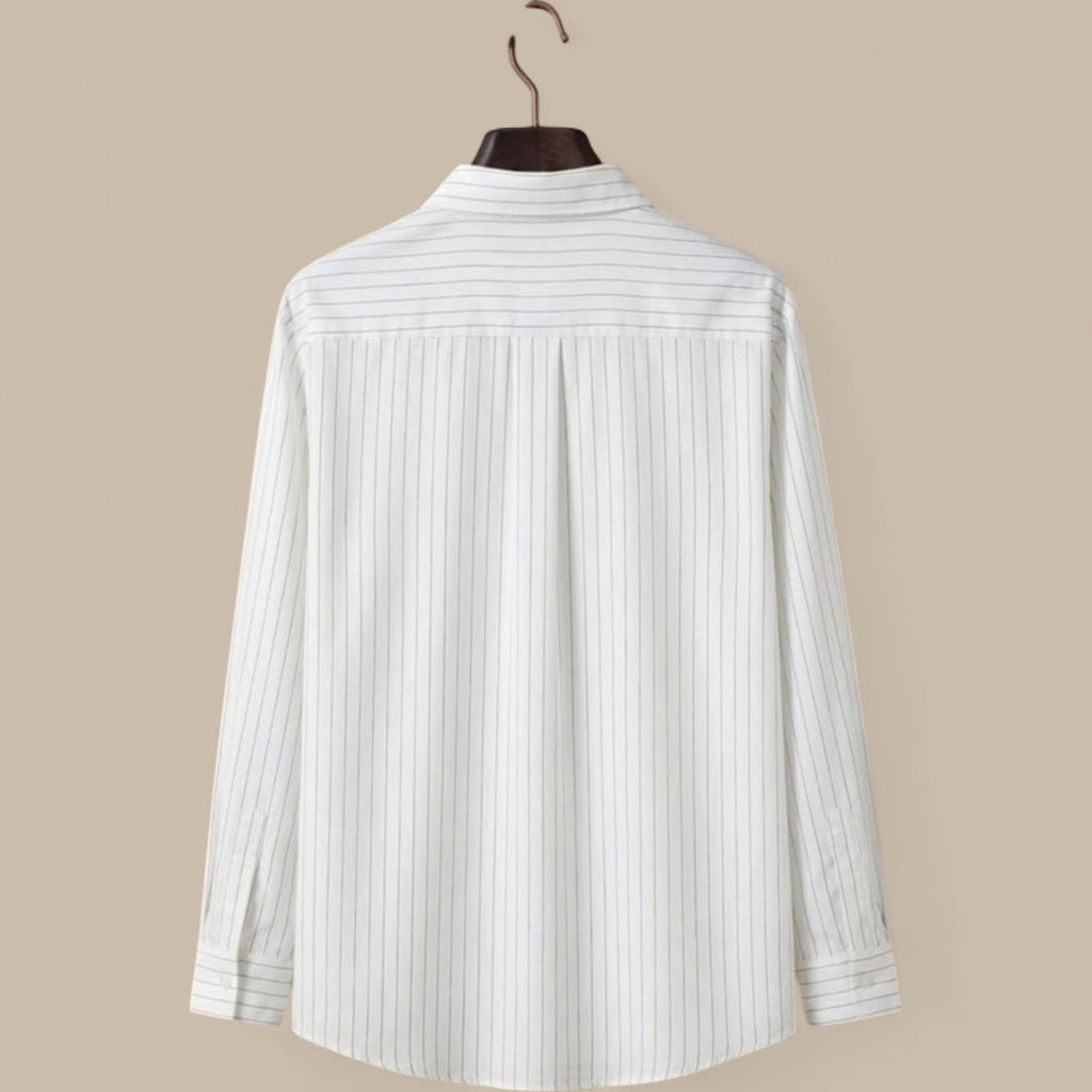 Sebastian | Men's Cotton Striped Shirt – Classic Button-Up