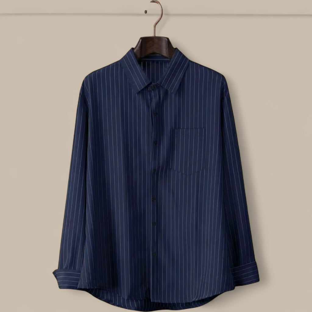 Sebastian | Men's Cotton Striped Shirt – Classic Button-Up