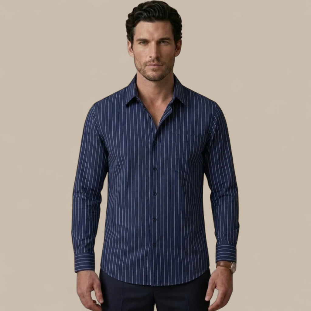 Sebastian | Men's Cotton Striped Shirt – Classic Button-Up