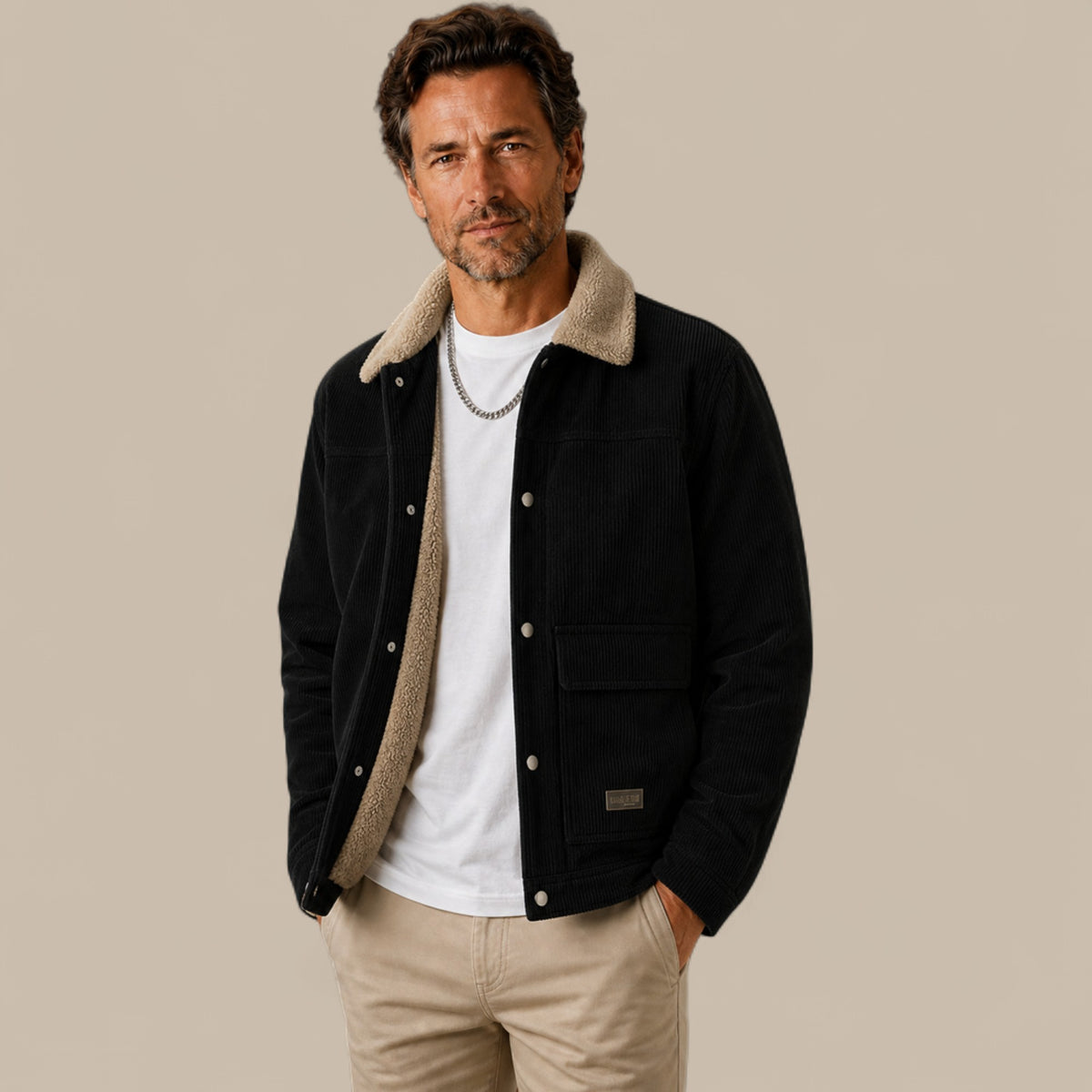 Isaac | Men's Corduroy Sherpa Lined Winter Jacket