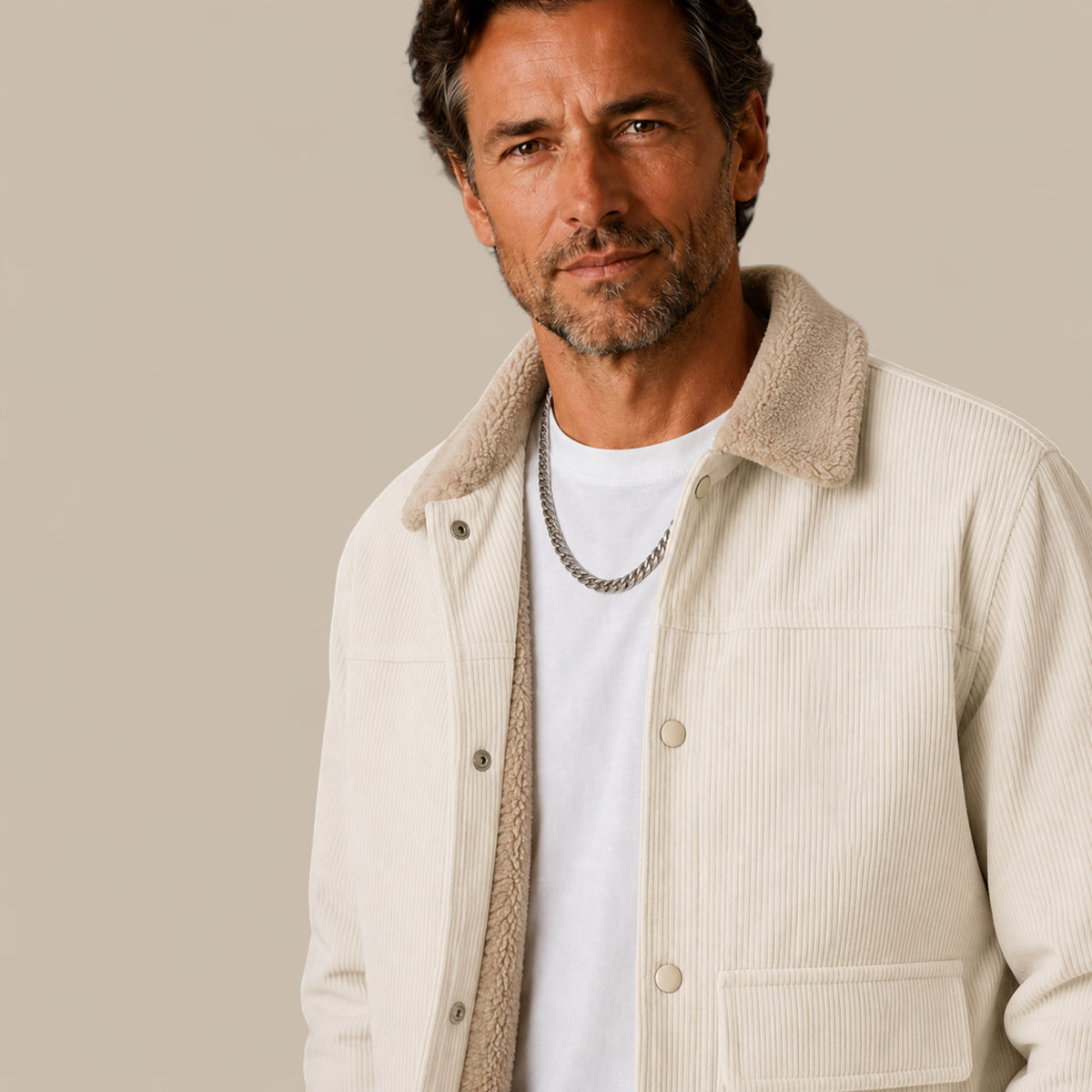 Isaac | Men's Corduroy Sherpa Lined Winter Jacket