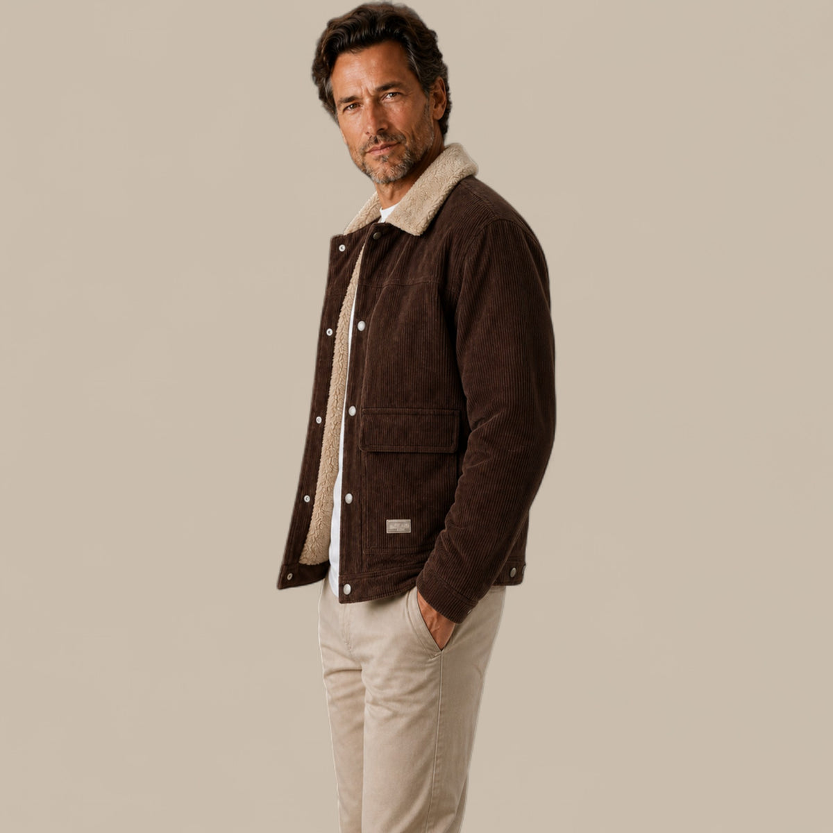 Isaac | Men's Corduroy Sherpa Lined Winter Jacket