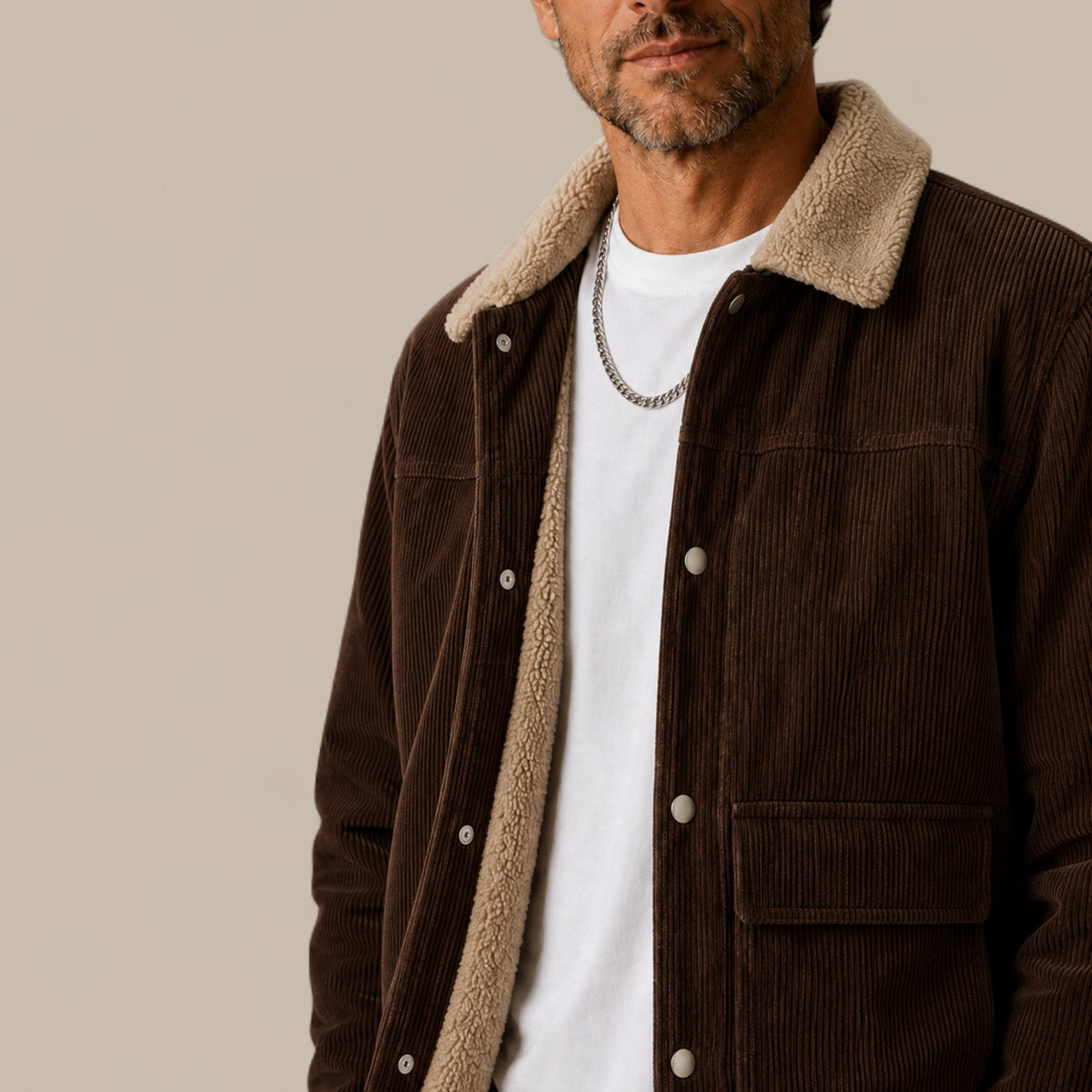 Isaac | Men's Corduroy Sherpa Lined Winter Jacket