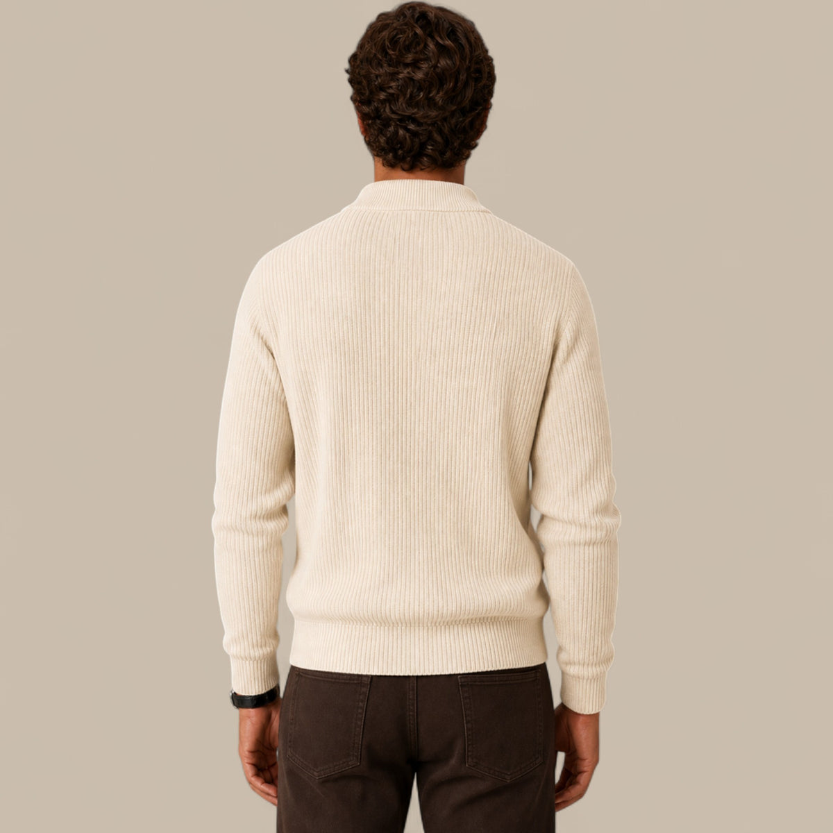 Felix | Men's Full Zip Knit Cardigan Sweater Ribbed Zip-Up Jacket