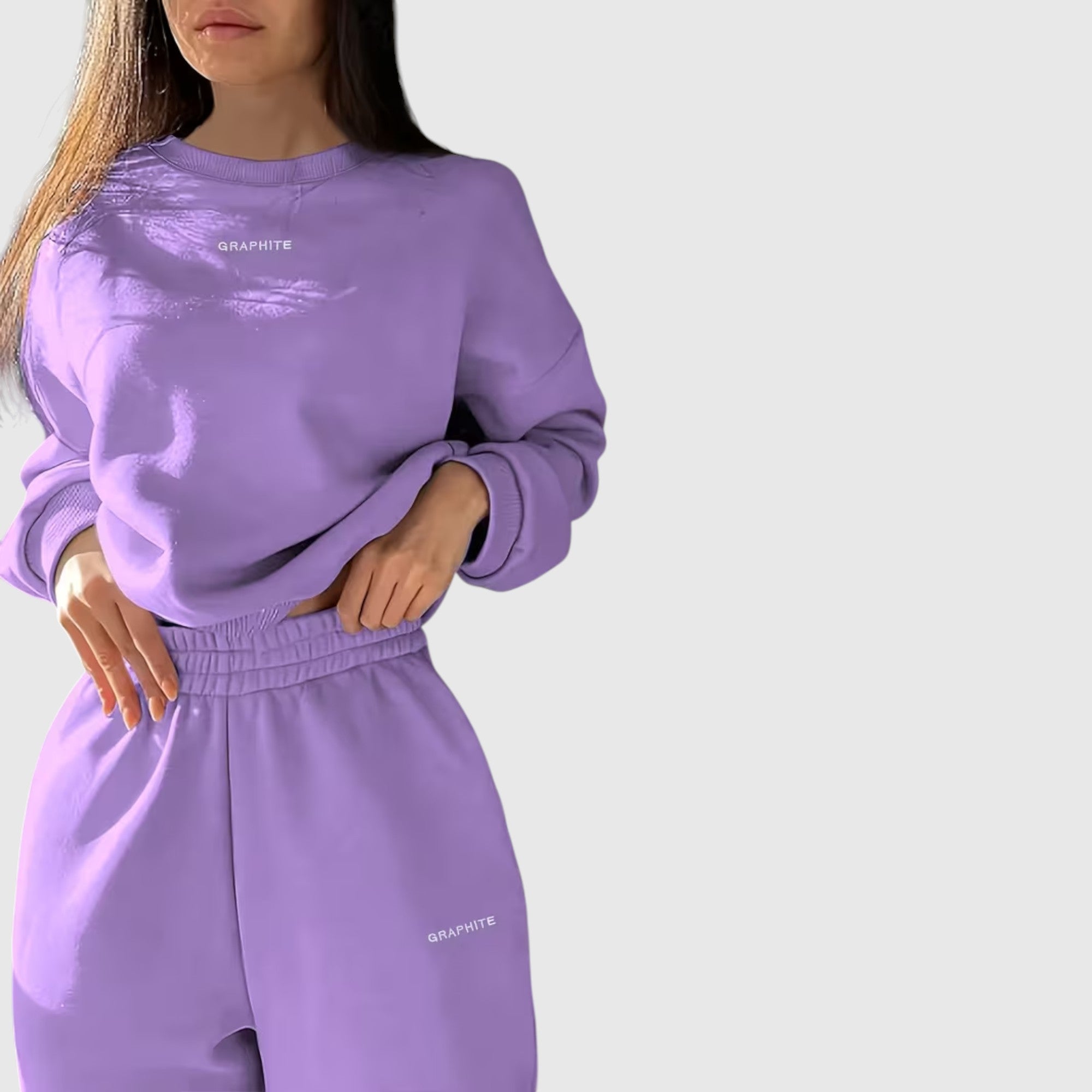 Hazel | Women's Loose Fit Embroidered Tracksuit Two-Piece Lounge Set
