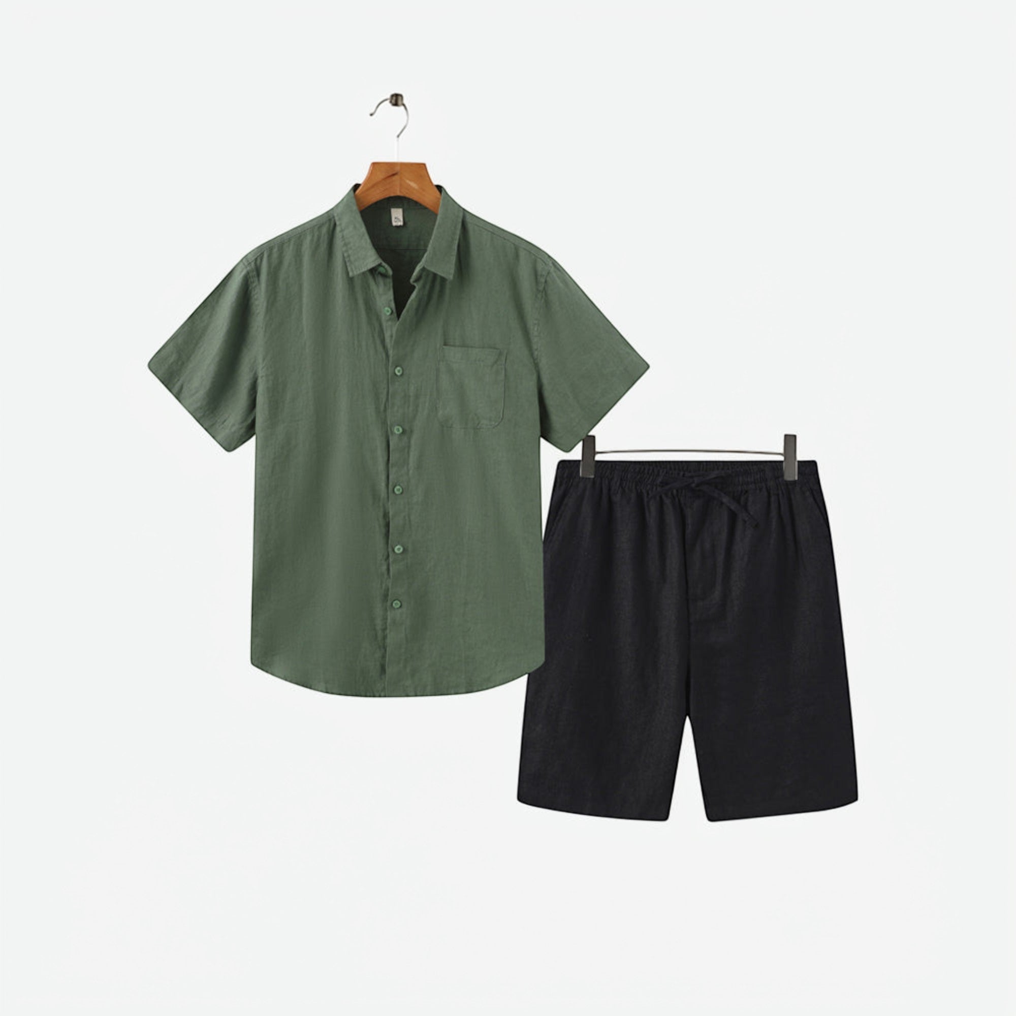 Ellmont London | Men's Lightweight Linen Shirt and Shorts Matching Set