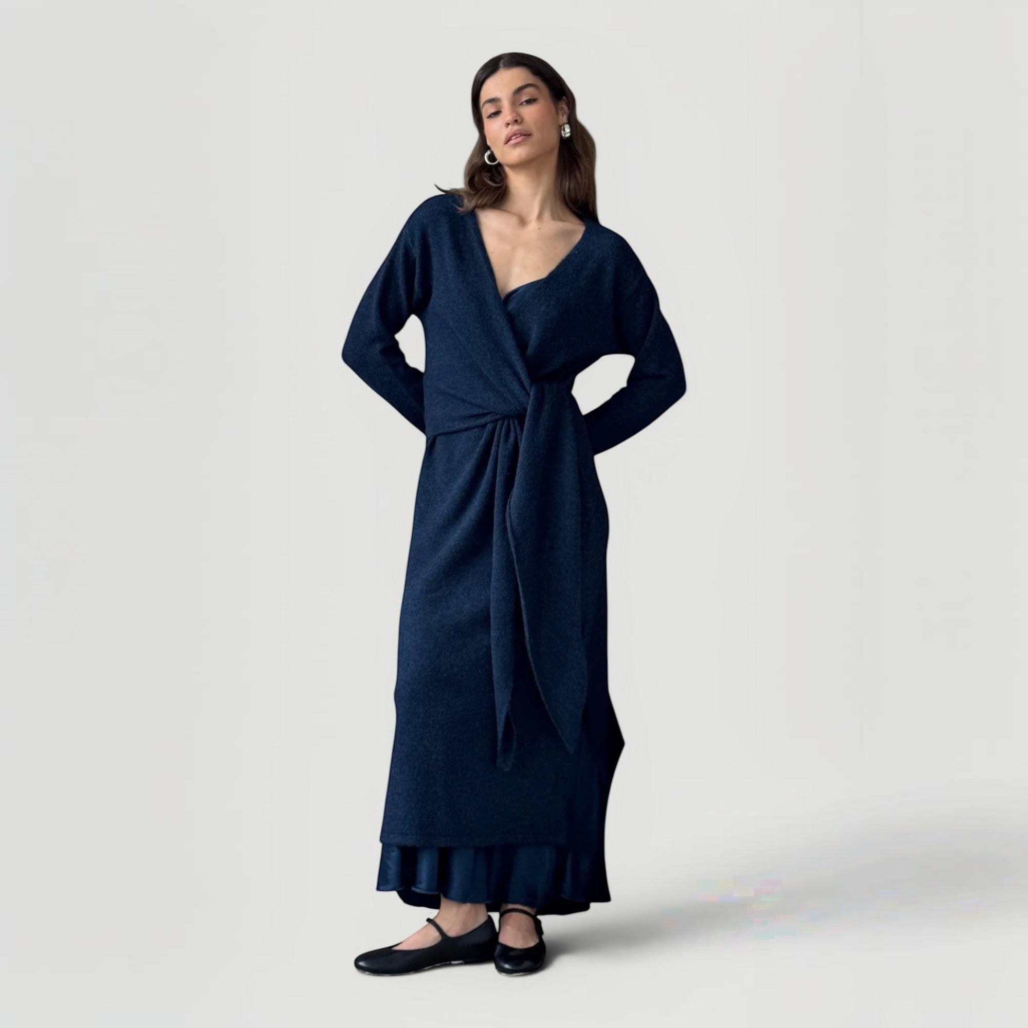 Ellmont London | Women’s Adjustable Tie Waist Lounge Elegant Wrap Dress