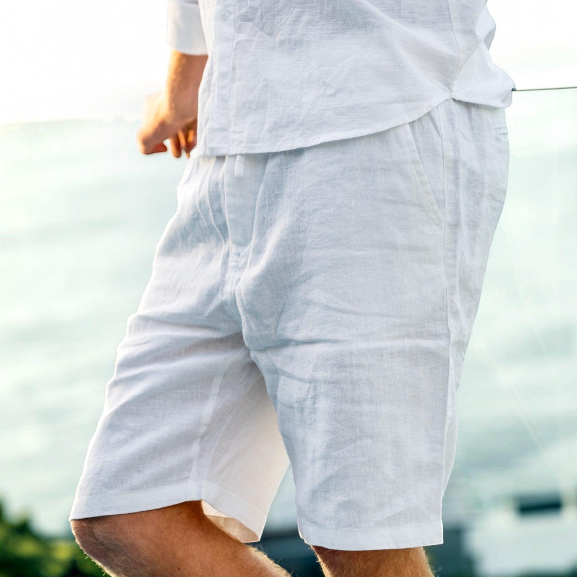 Ellmont London | Men's Relaxed Fit Linen Beach Shorts