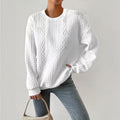 Nadia | Women's Crewneck Sweater – Textured Long Sleeve Casual Pullover