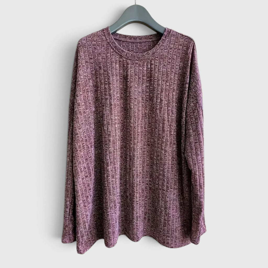 Lola | Women's Plus Size Crewneck Sweater – Relaxed Fit Long Sleeve Casual Top