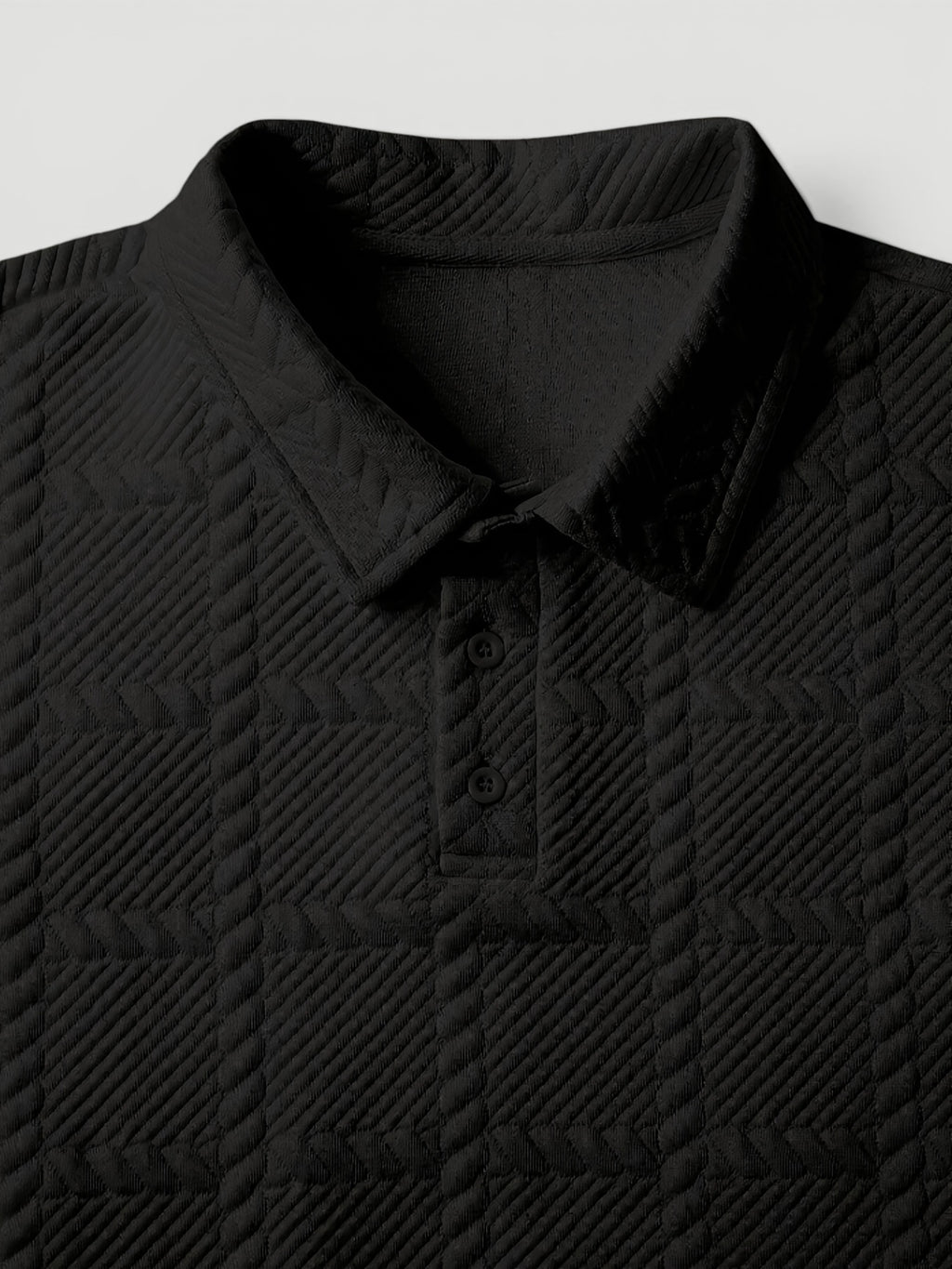 Ellmont London | Men’s Button Polo Shirt Modern Jacquard Knit