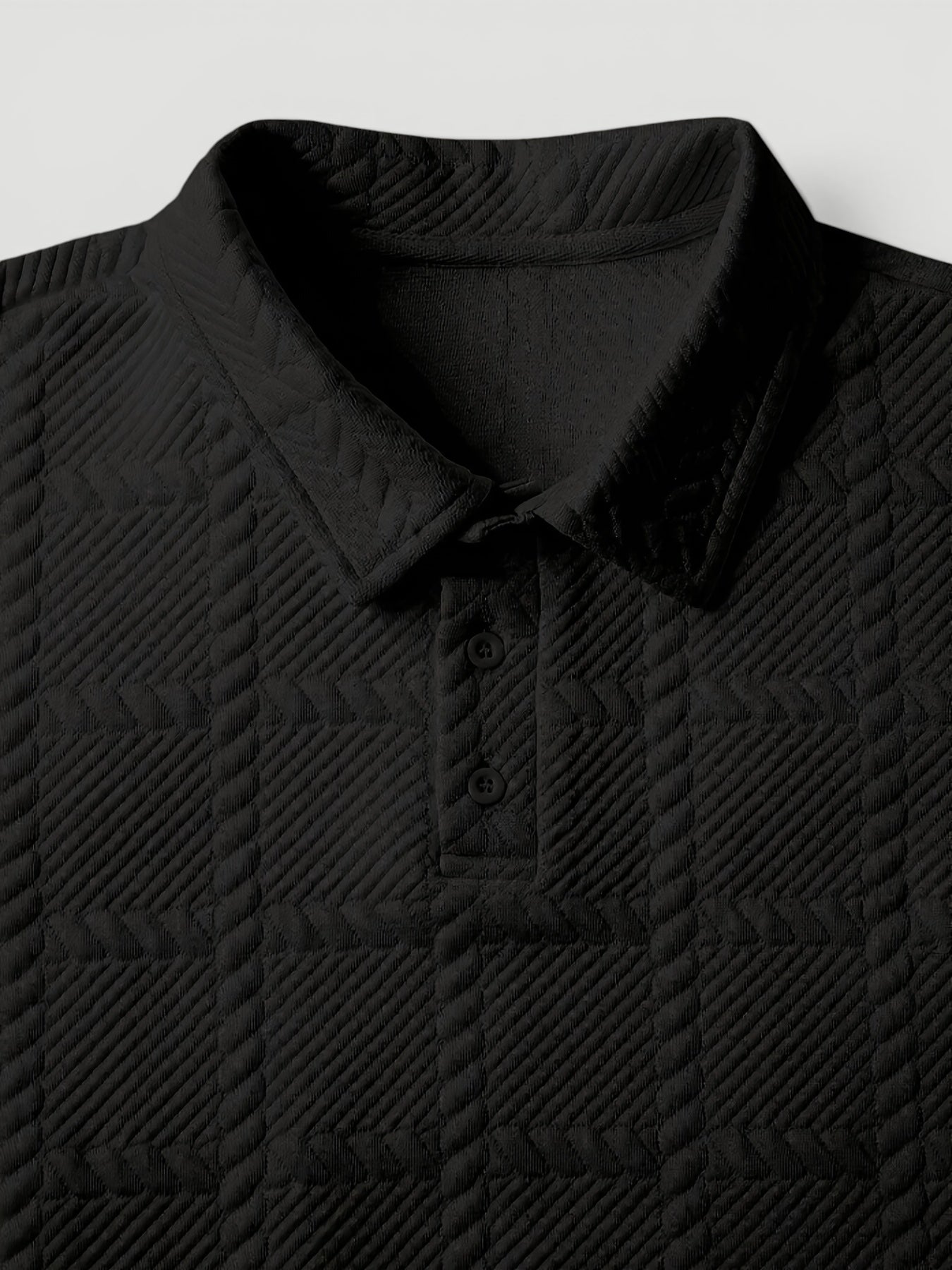 Ellmont London | Men’s Button Polo Shirt Modern Jacquard Knit
