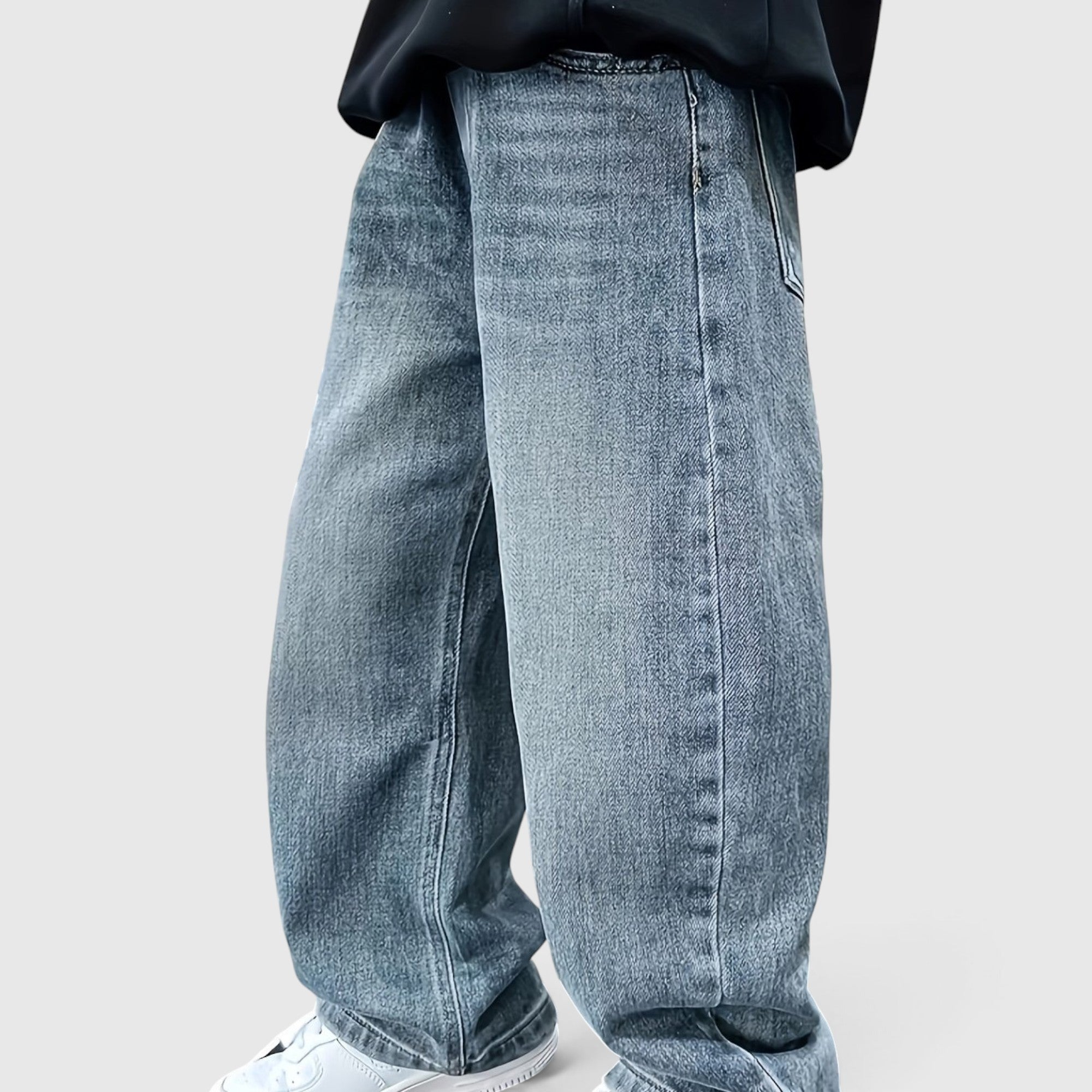 Gareth | Boys' Baggy Cargo Jeans Mid Waist Loose Fit Long Trousers