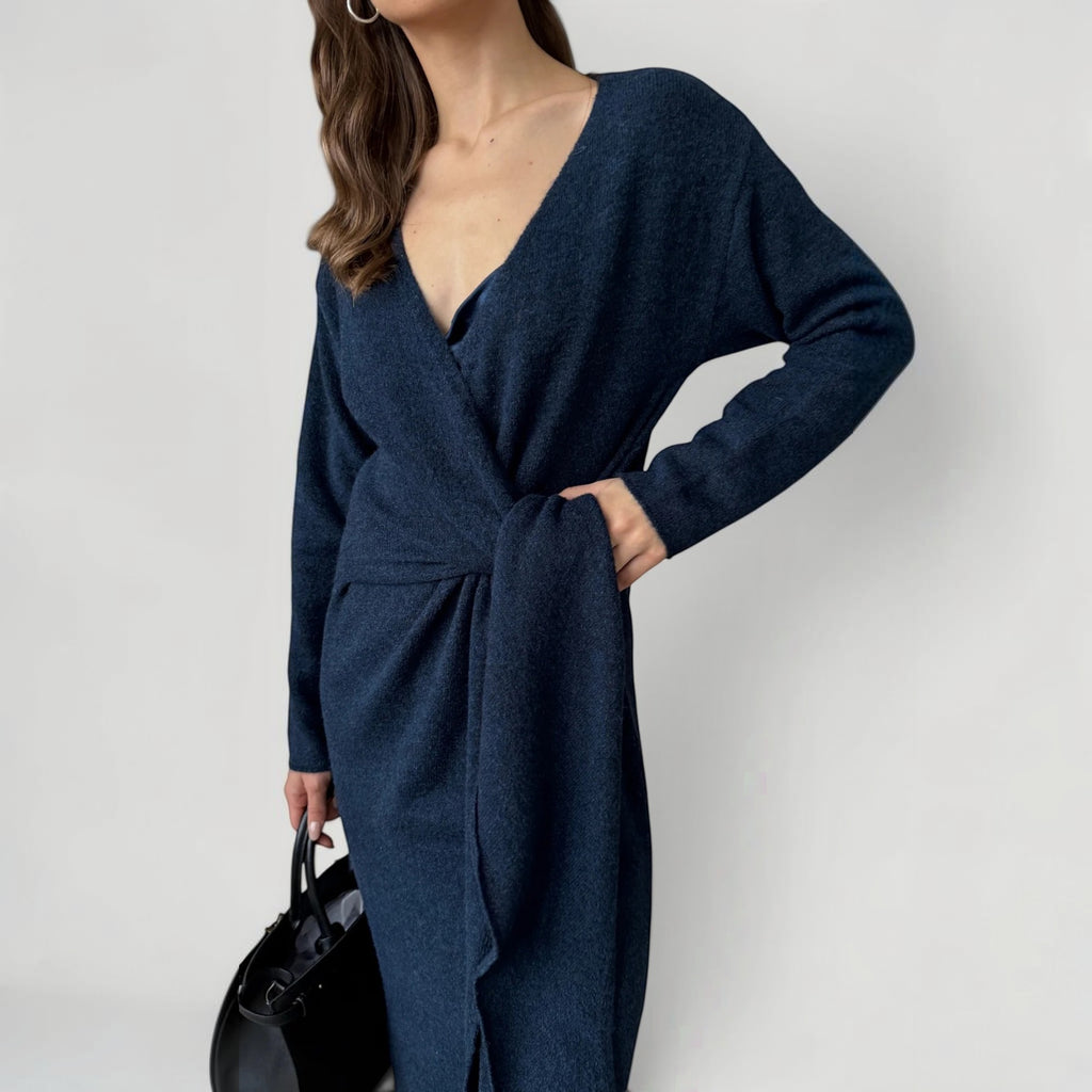 Ellmont London | Women’s Adjustable Tie Waist Lounge Elegant Wrap Dress