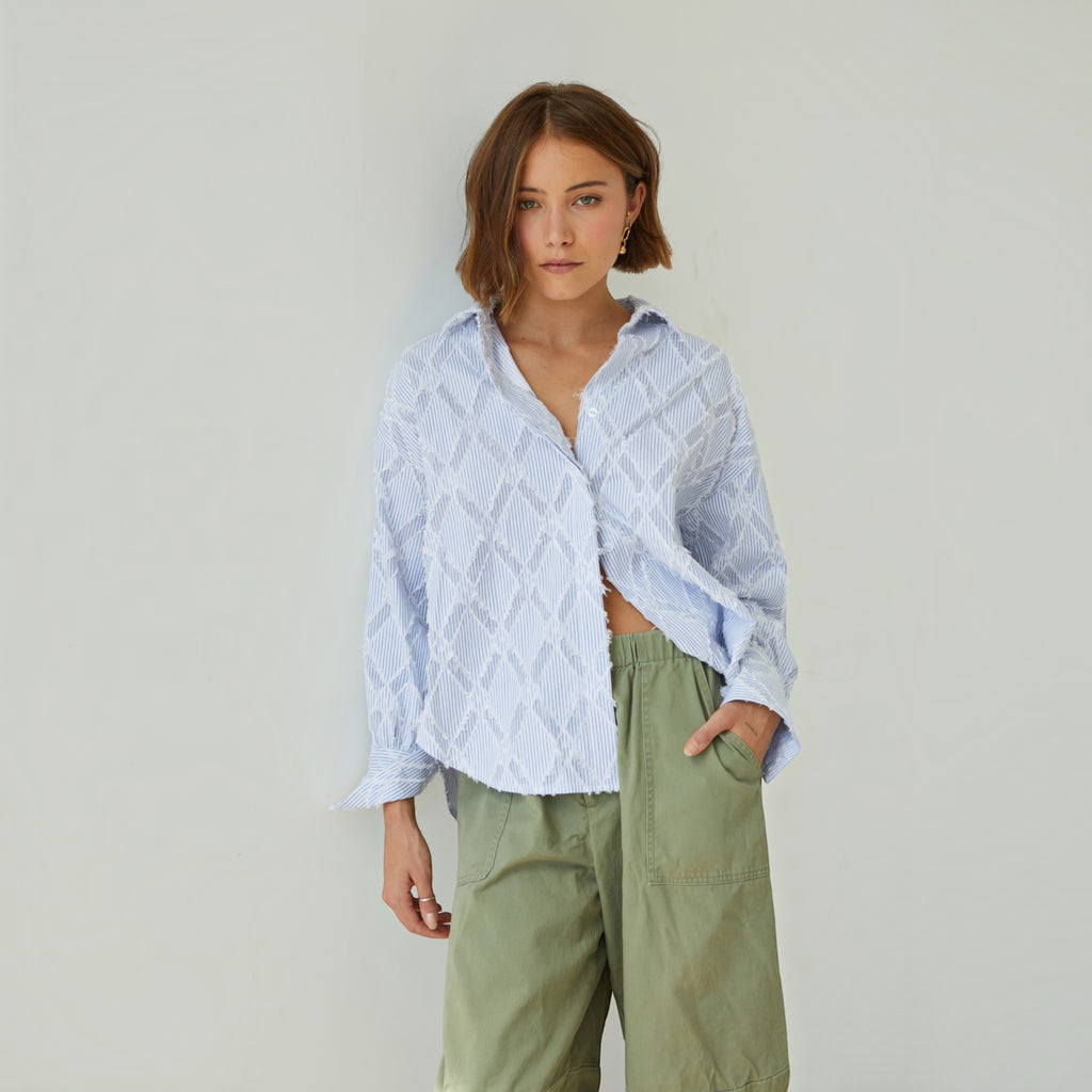 Ellmont London | Women's Boyfriend Fit Button-Down Summer Cotton Shirt