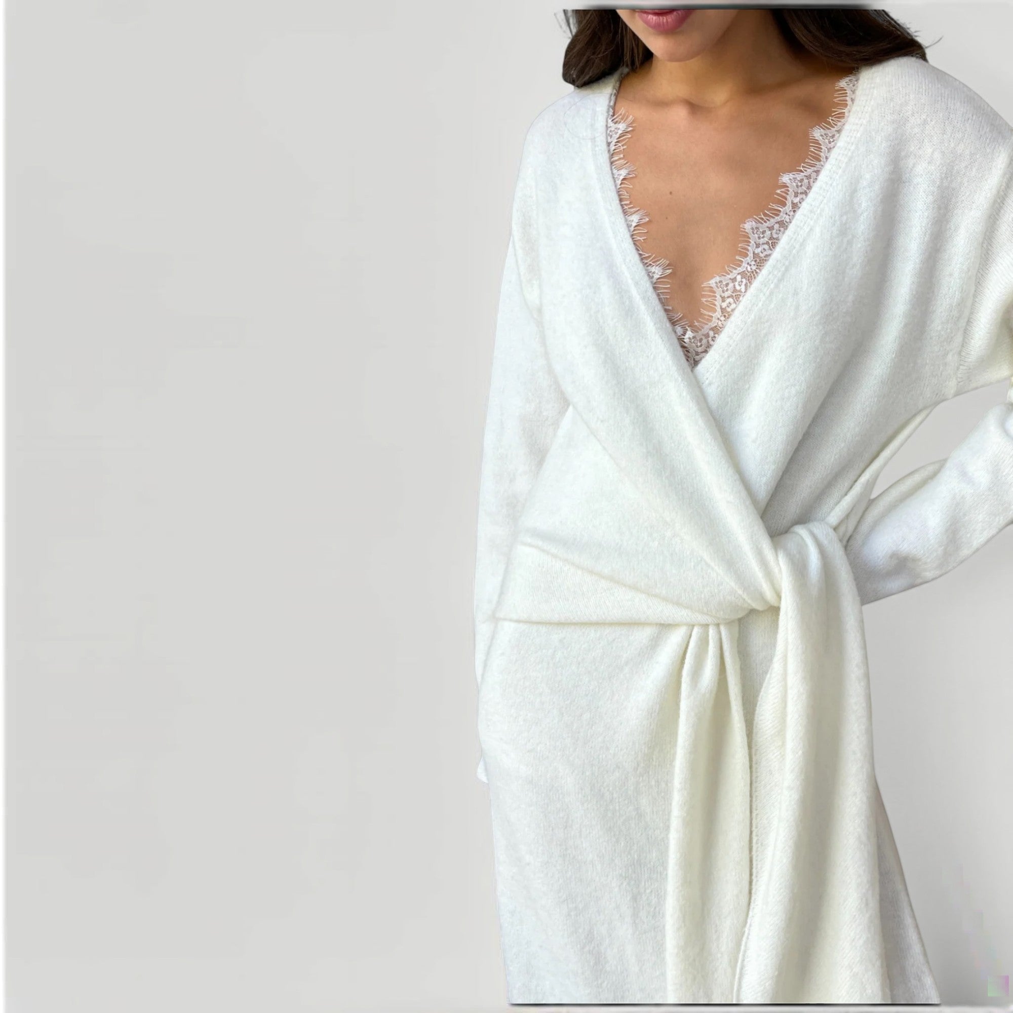 Ellmont London | Women’s Adjustable Tie Waist Lounge Elegant Wrap Dress