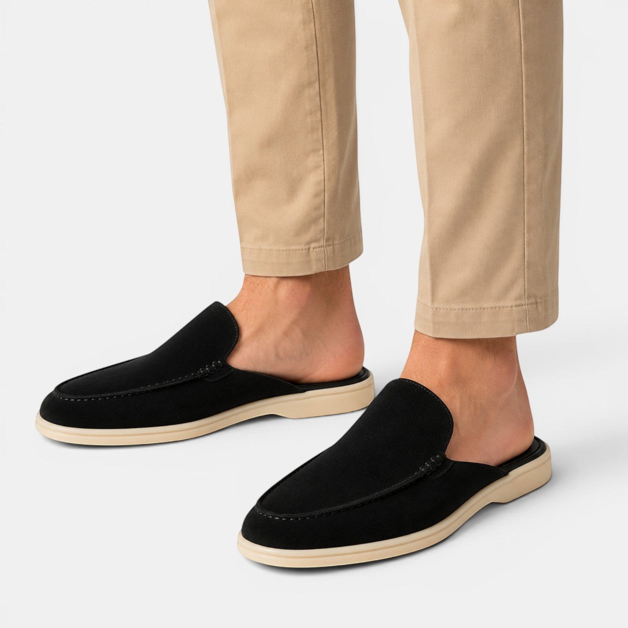 Caleb | Men's Breathable Suede Mules Lightweight Casual Slip-On Shoes