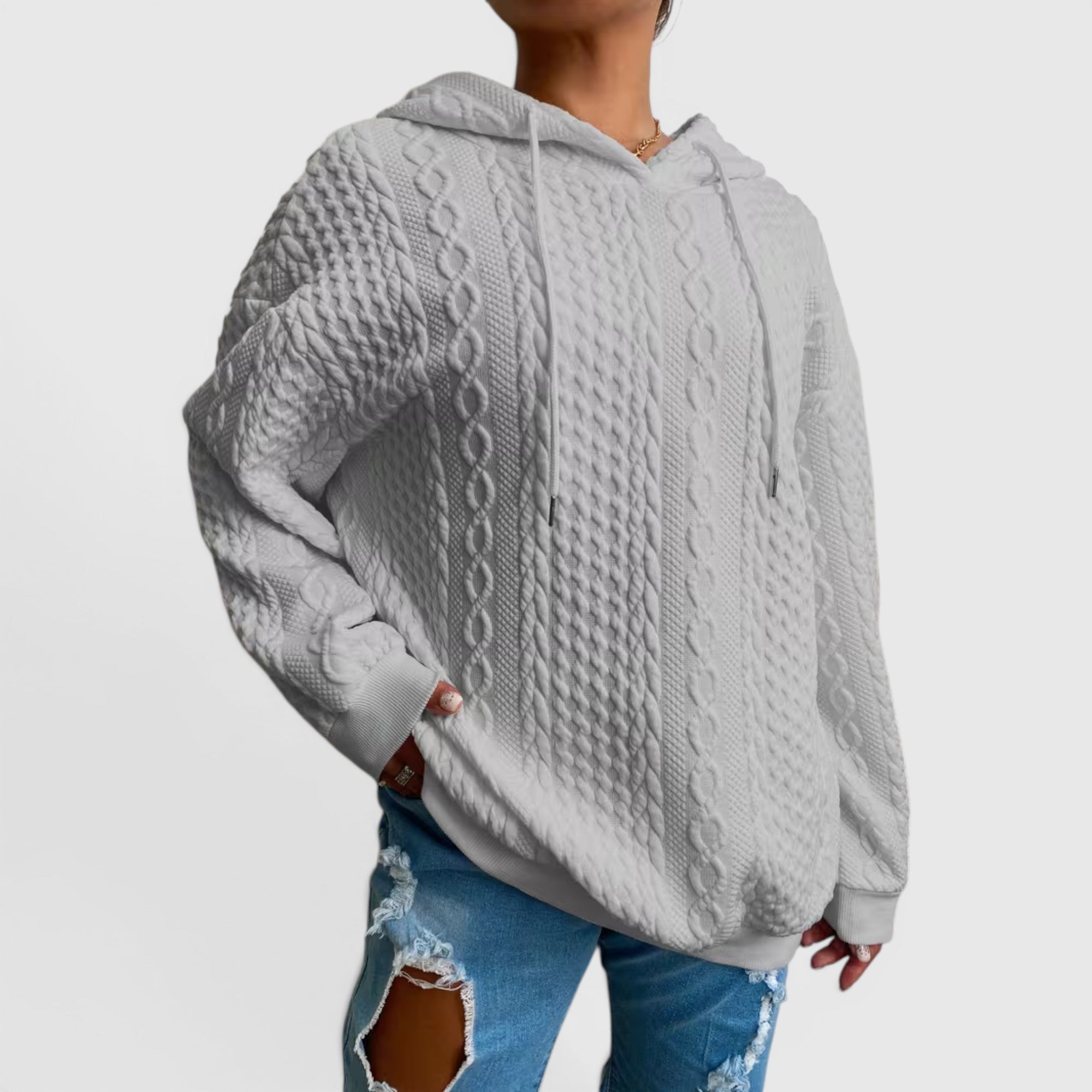 Ellmont London | Women's Plus Size Long Sleeve Hoodie Relaxed Fit Sweatshirt