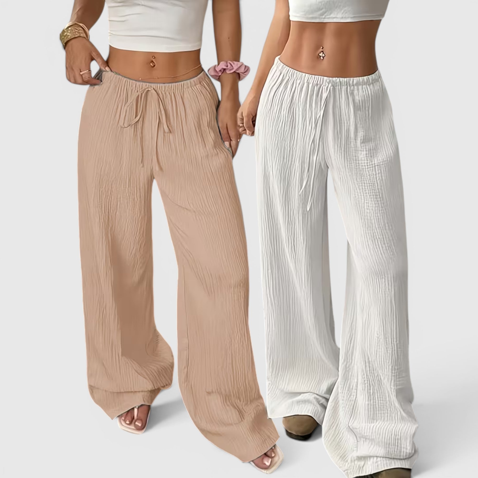 Greta | Women's Loose Straight Leg Trouser Set Lightweight Casual Outfit