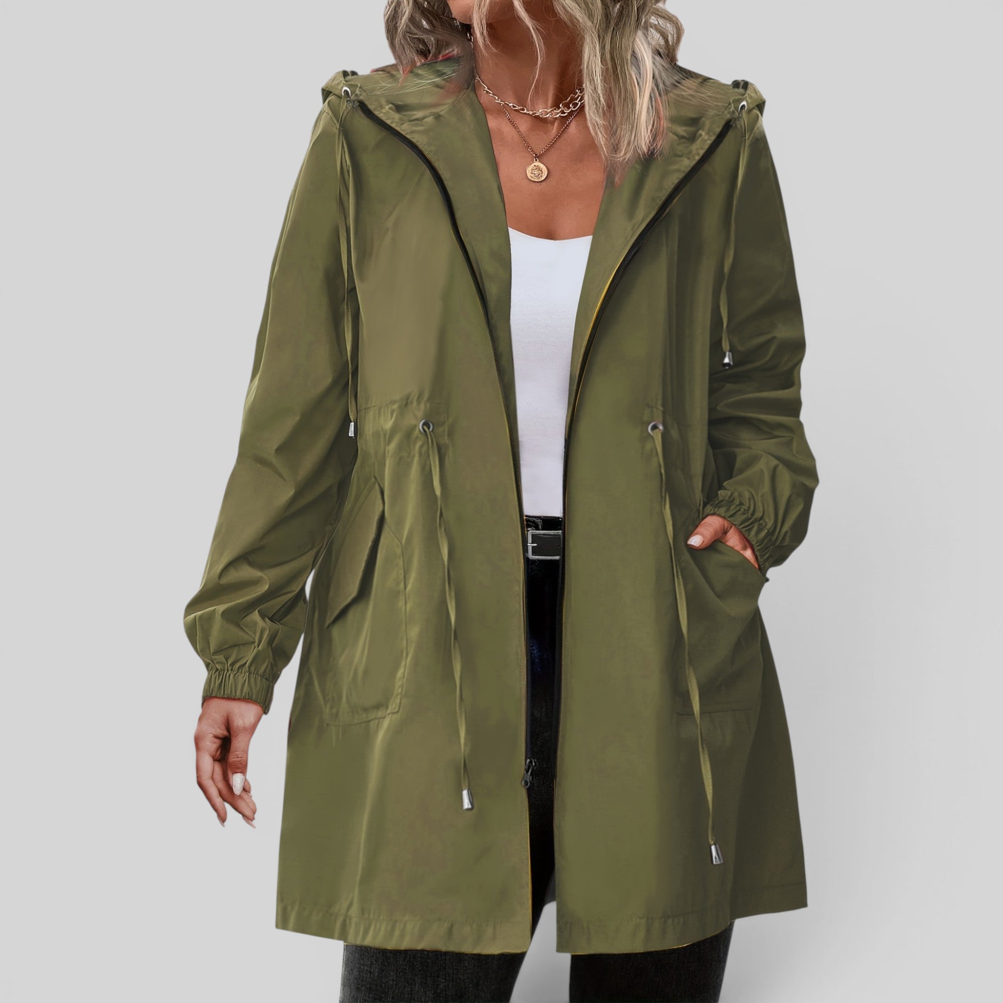 Ellmont London | Women's Waterproof Trench Coat Full Zip Outdoor Rain Jacket