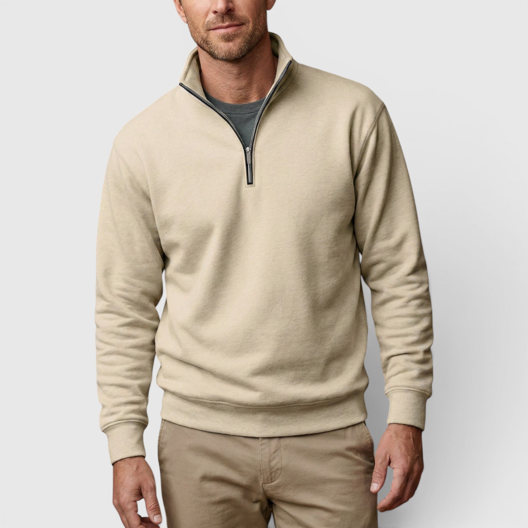 Ellmont London | Men's Stand Collar Sweatshirt Comfortable Quarter Zip Pullover