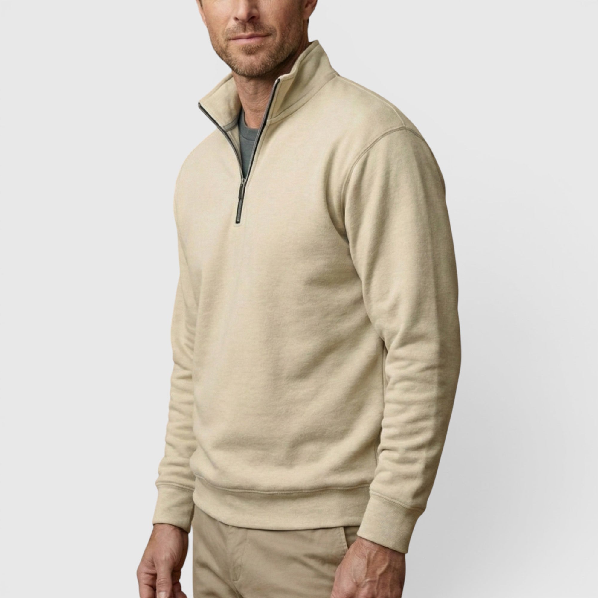 Ellmont London | Men's Stand Collar Sweatshirt Comfortable Quarter Zip Pullover