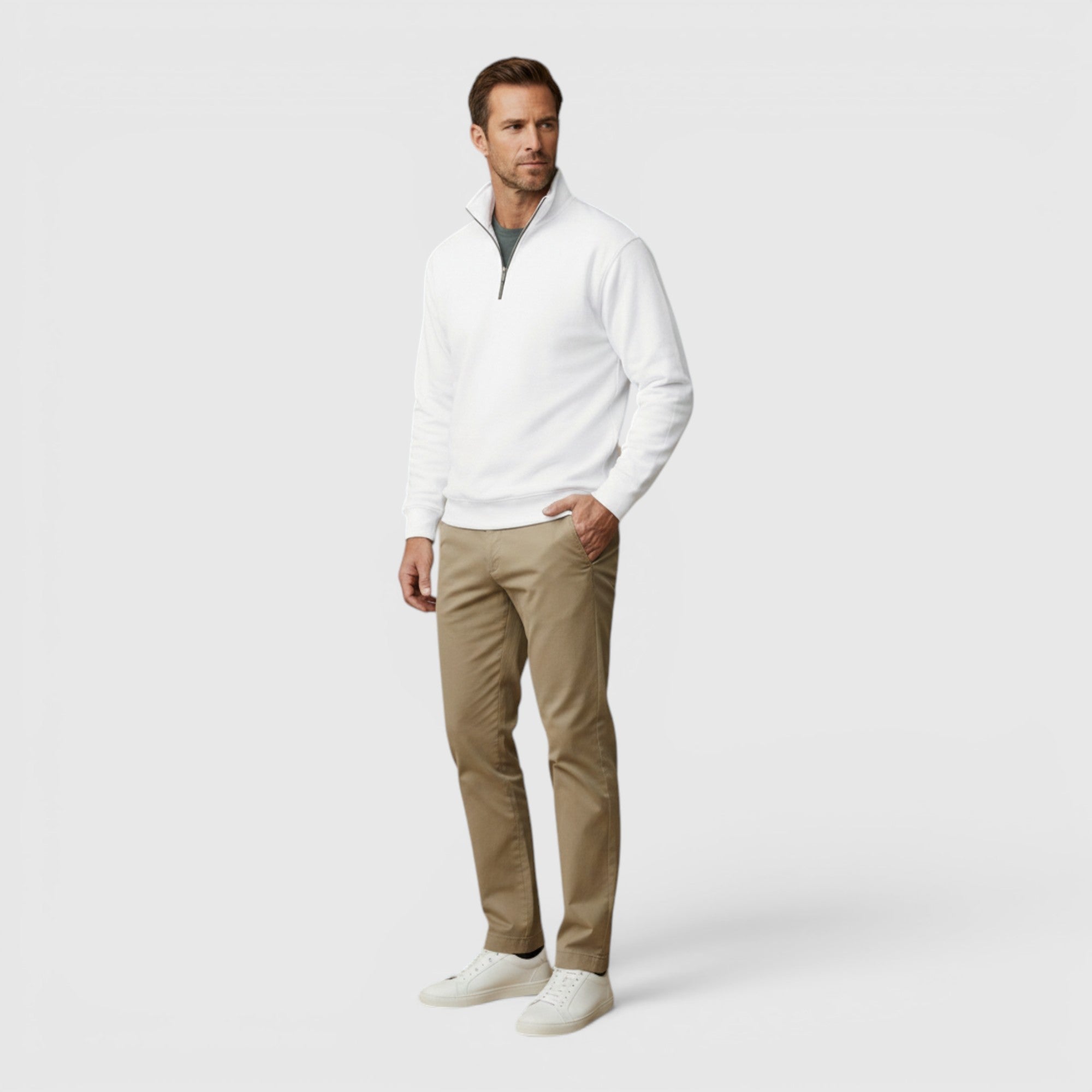 Ellmont London | Men's Stand Collar Sweatshirt Comfortable Quarter Zip Pullover