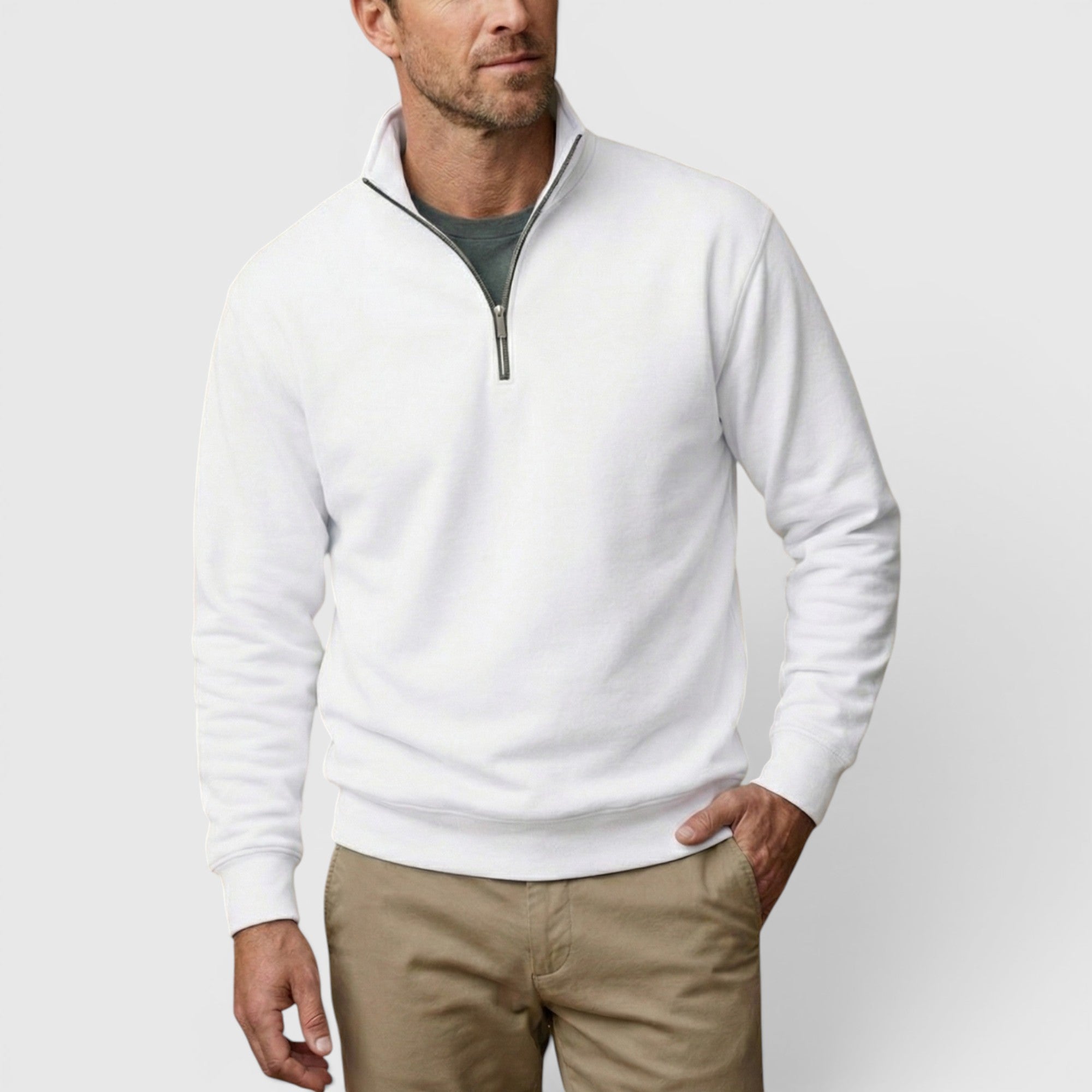 Victor | Men's Stand Collar Sweatshirt Comfortable Quarter Zip Pullover