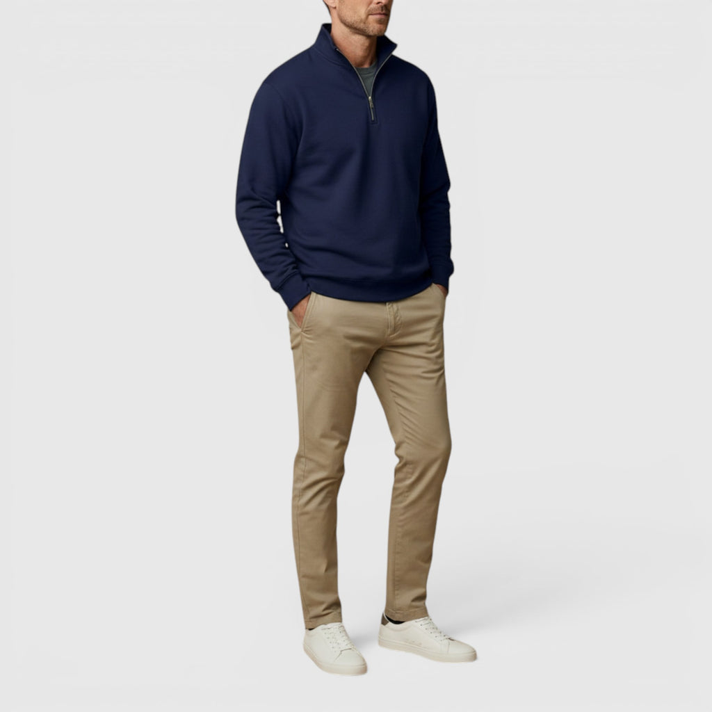 Ellmont London | Men's Stand Collar Sweatshirt Comfortable Quarter Zip Pullover
