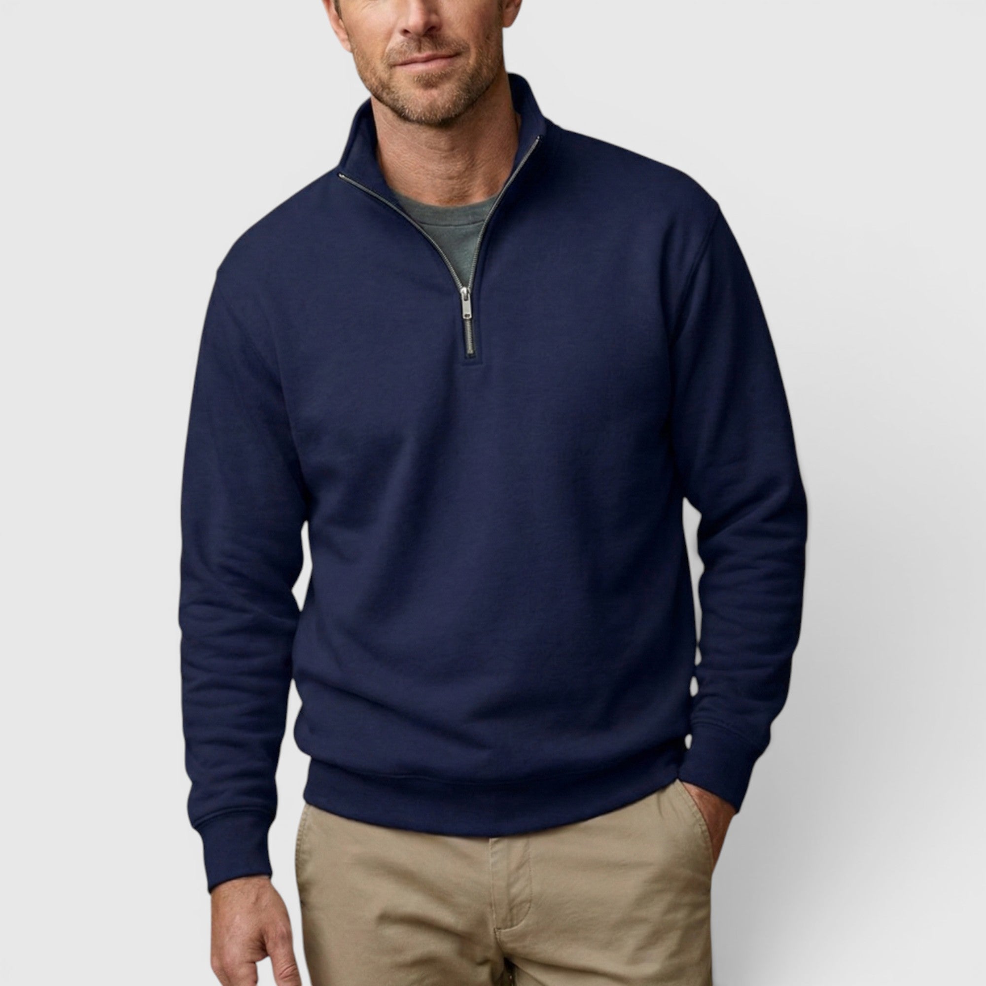 Victor | Men's Stand Collar Sweatshirt Comfortable Quarter Zip Pullover