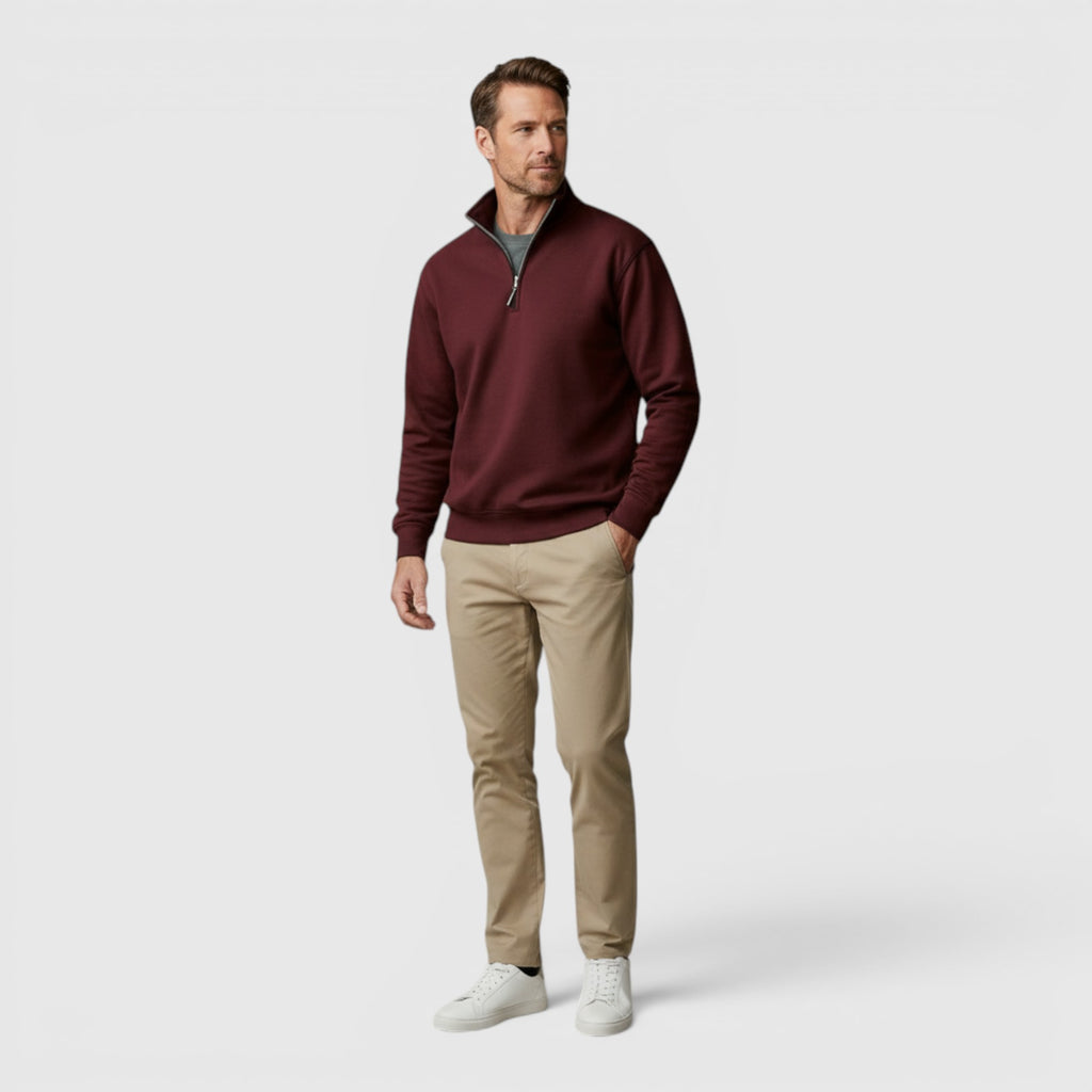 Ellmont London | Men's Stand Collar Sweatshirt Comfortable Quarter Zip Pullover
