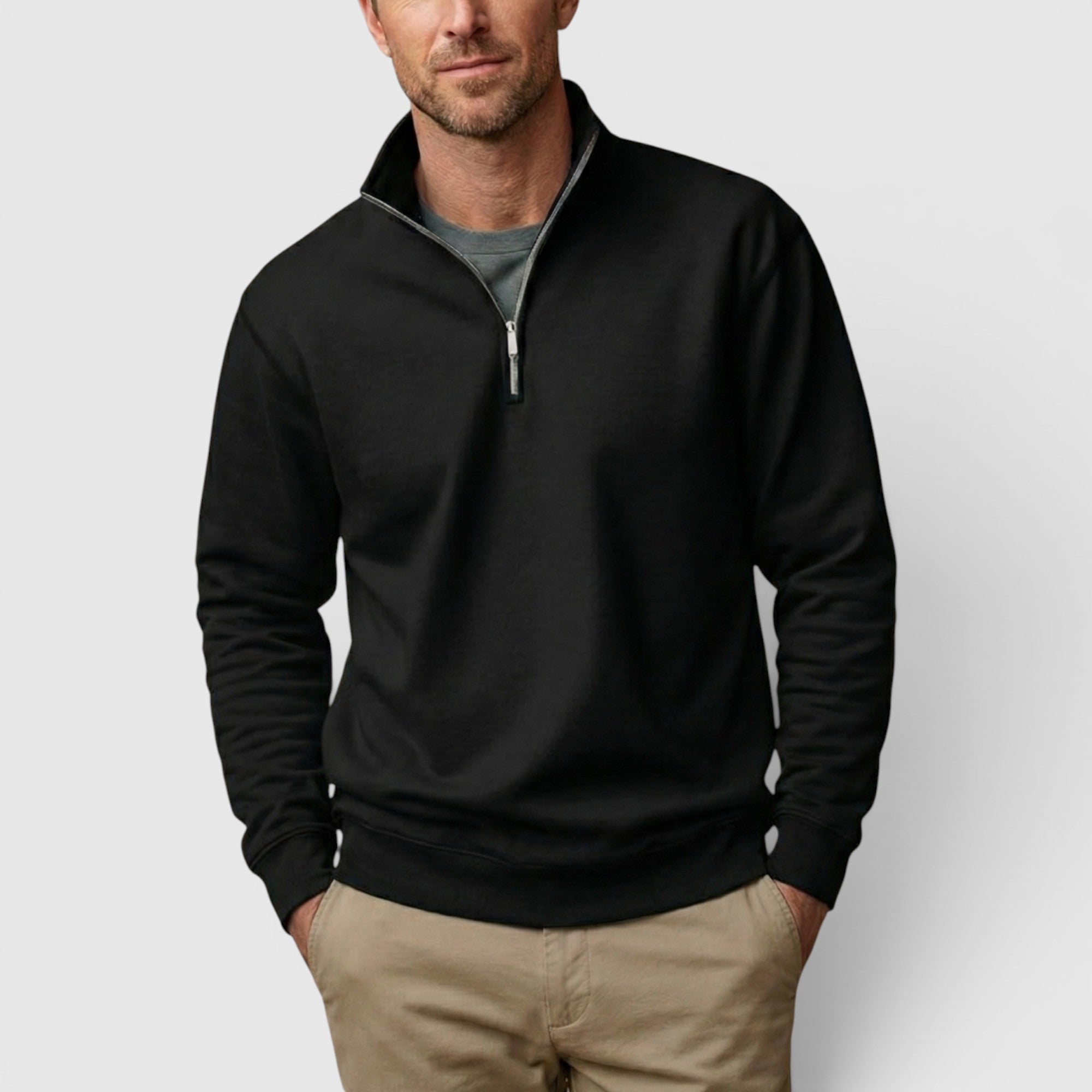 Victor | Men's Stand Collar Sweatshirt Comfortable Quarter Zip Pullover