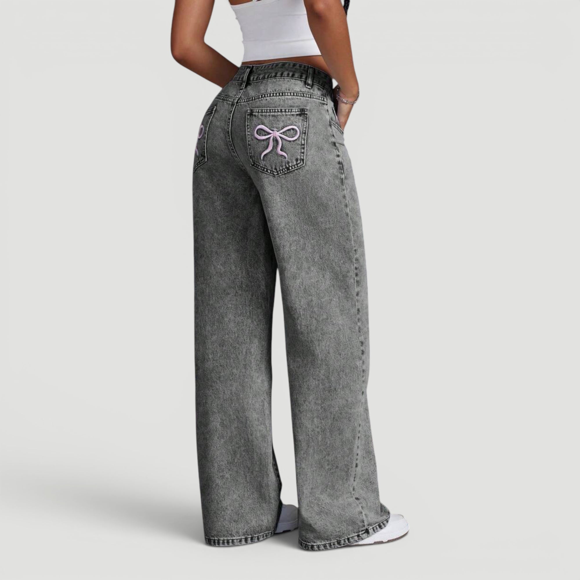 Ellmont London | Women’s Wide Leg High Waist Denim Trousers Casual Wear