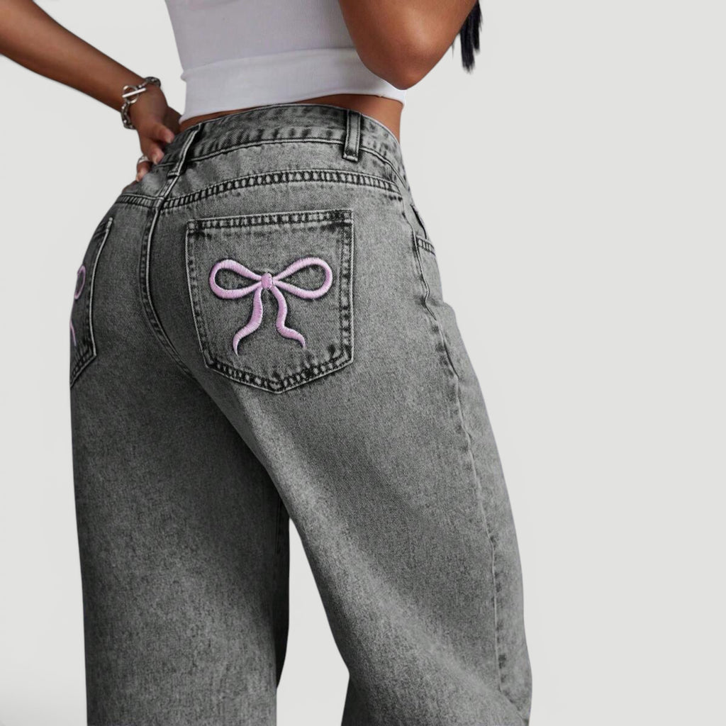 Ellmont London | Women’s Wide Leg High Waist Denim Trousers Casual Wear