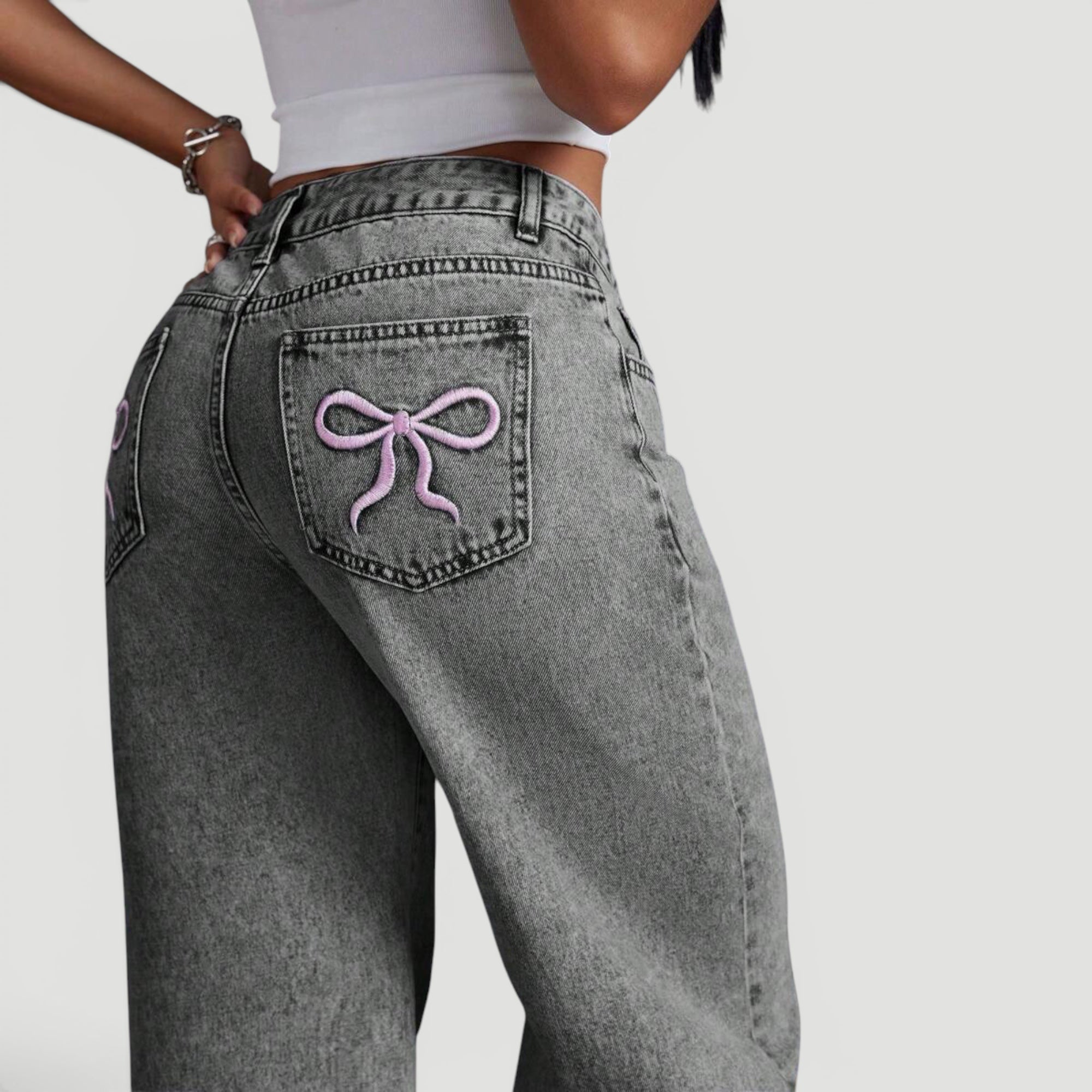 Ellmont London | Women’s Wide Leg High Waist Denim Trousers Casual Wear