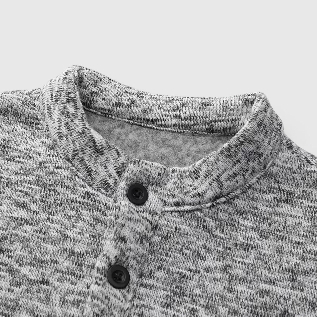 Ellmont London | Men's Stand Collar Button Up Long Sleeve Polo with Chest Pocket