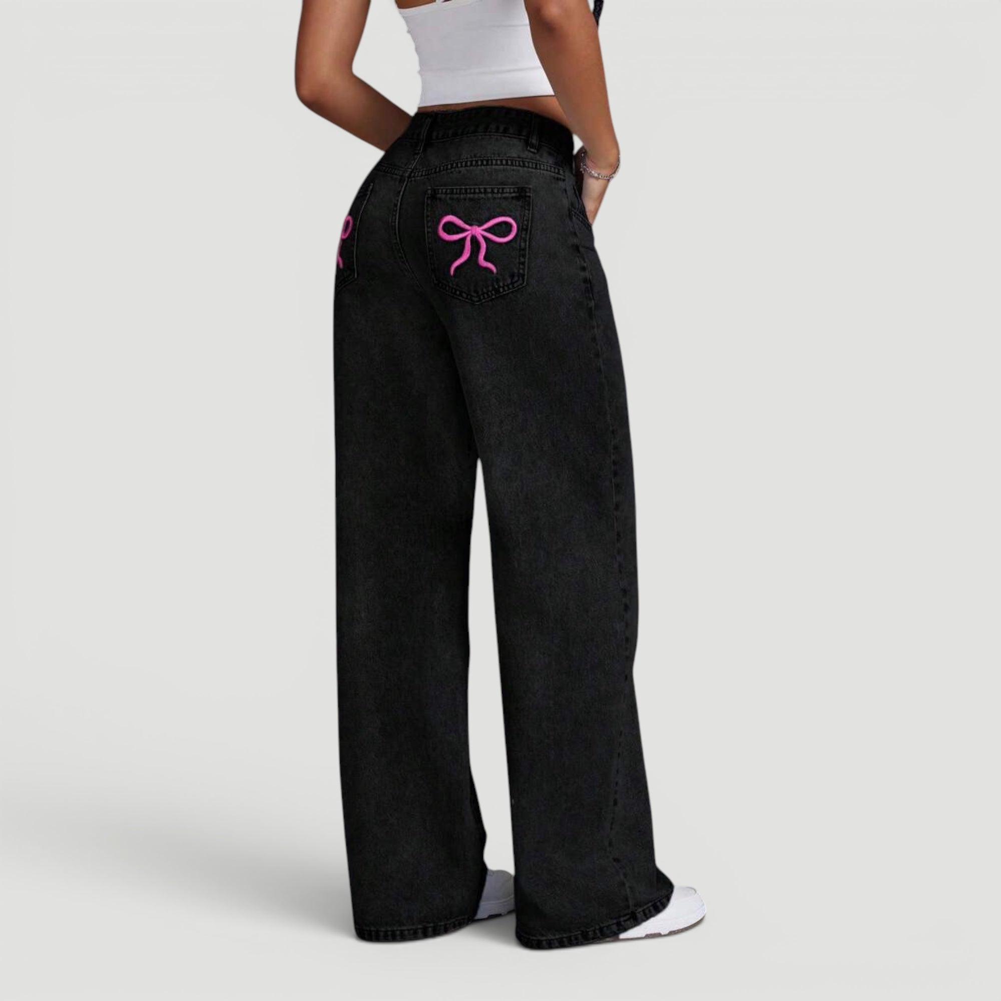 Ellmont London | Women’s Wide Leg High Waist Denim Trousers Casual Wear