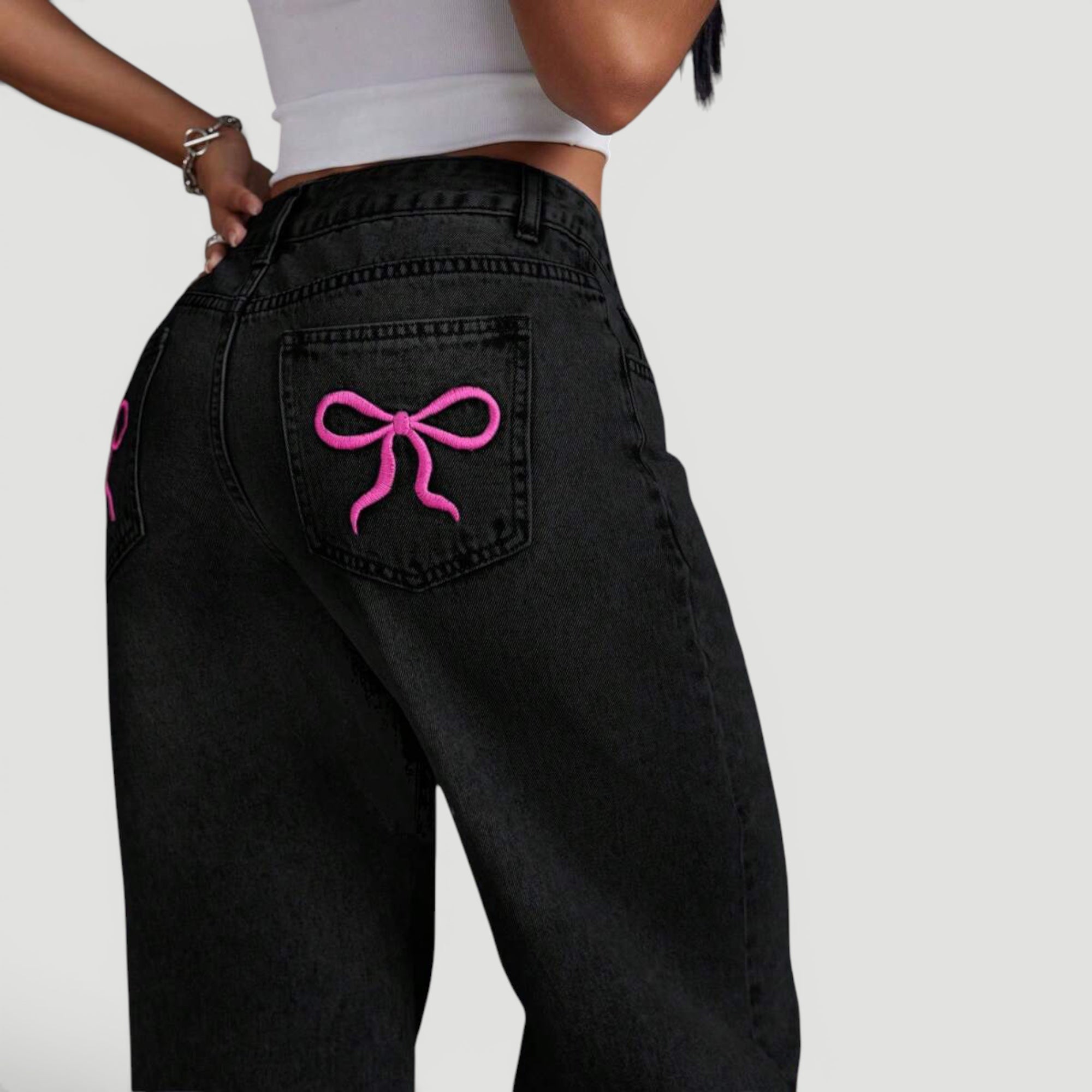 Ellmont London | Women’s Wide Leg High Waist Denim Trousers Casual Wear