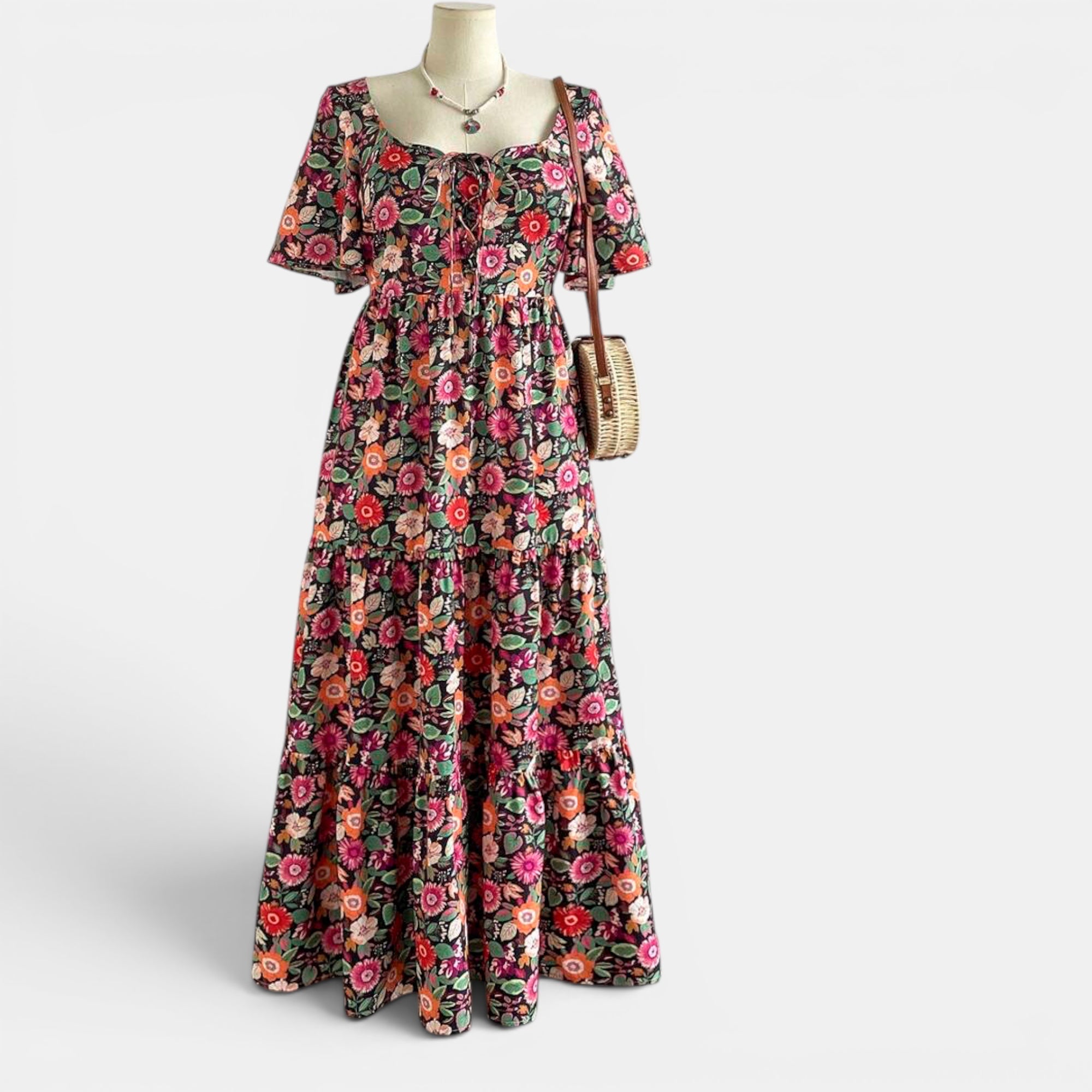 Ellmont London | Women's Floral Maxi Boho Dress for Summer Days