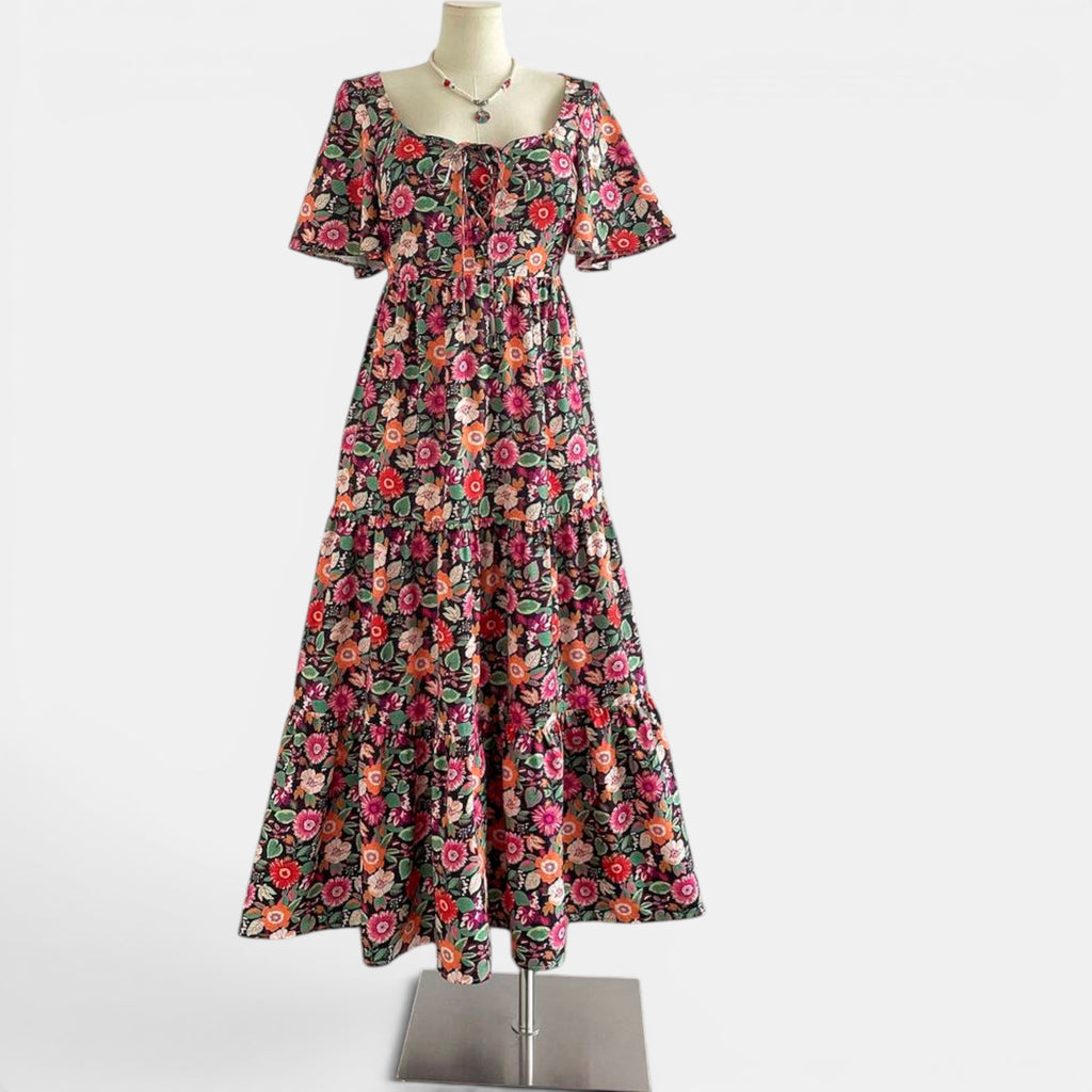 Ellmont London | Women's Floral Maxi Boho Dress for Summer Days