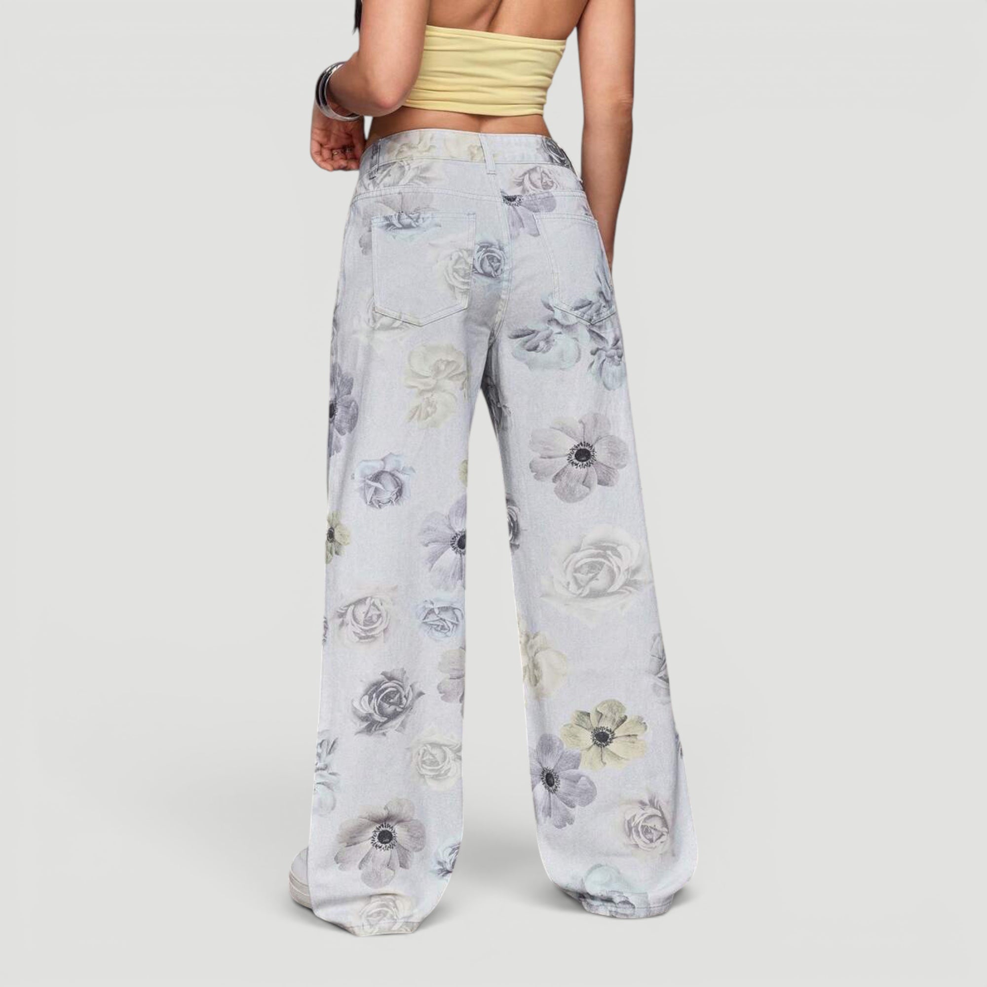 Ellmont London | Women’s Wide Leg High Waist Denim Trousers Casual Wear