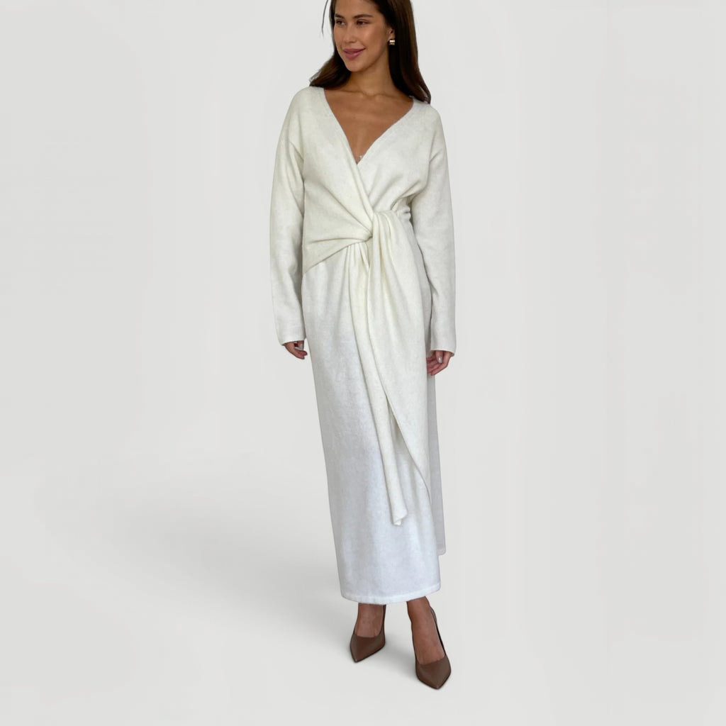 Ellmont London | Women’s Adjustable Tie Waist Lounge Elegant Wrap Dress