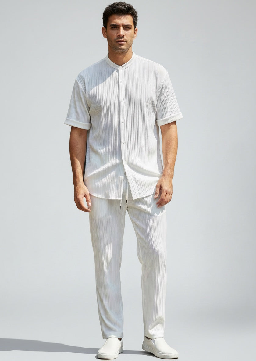 Ellmont London | Men’s Summer 2 Piece Set Casual Shirt and Drawstring Pants